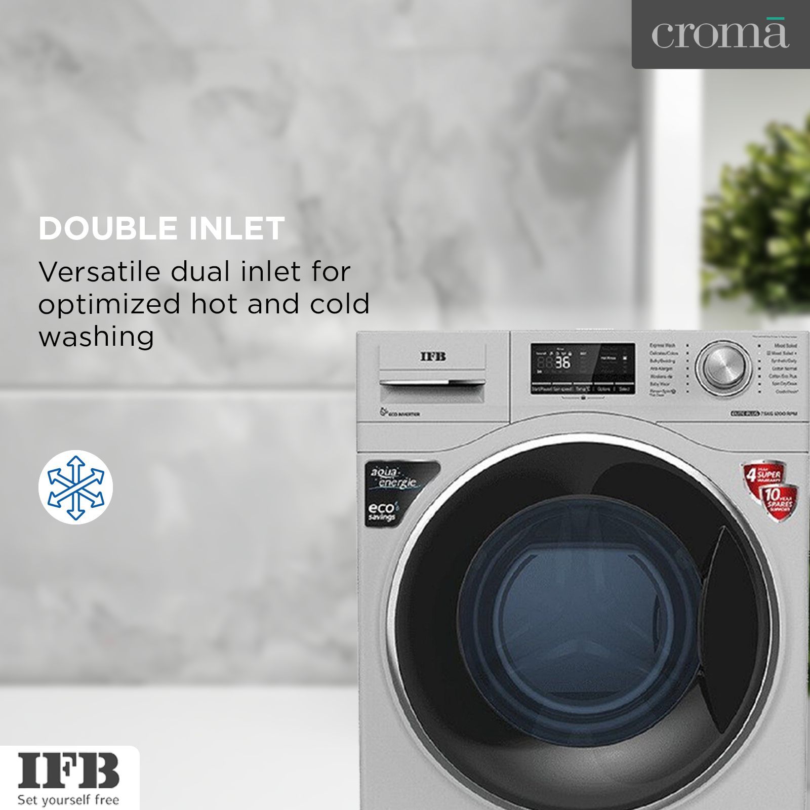 IFB 7.5 kg 5 Star Inverter Fully Automatic Front Load Washing Machine (Elite Plus SX ID, Swirl Wash Technology, Silver)_6