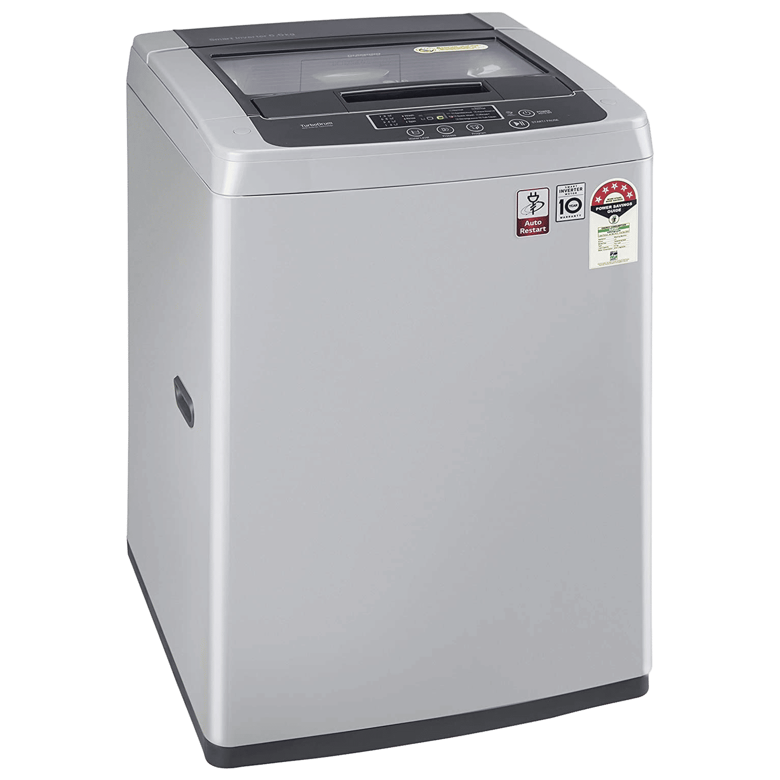 LG 6 kg 5 Star Inverter Fully Automatic Top Load Washing Machine (T65SKSF4Z.ASFQEIL, Turbo Drum, Middle Free Silver)_5