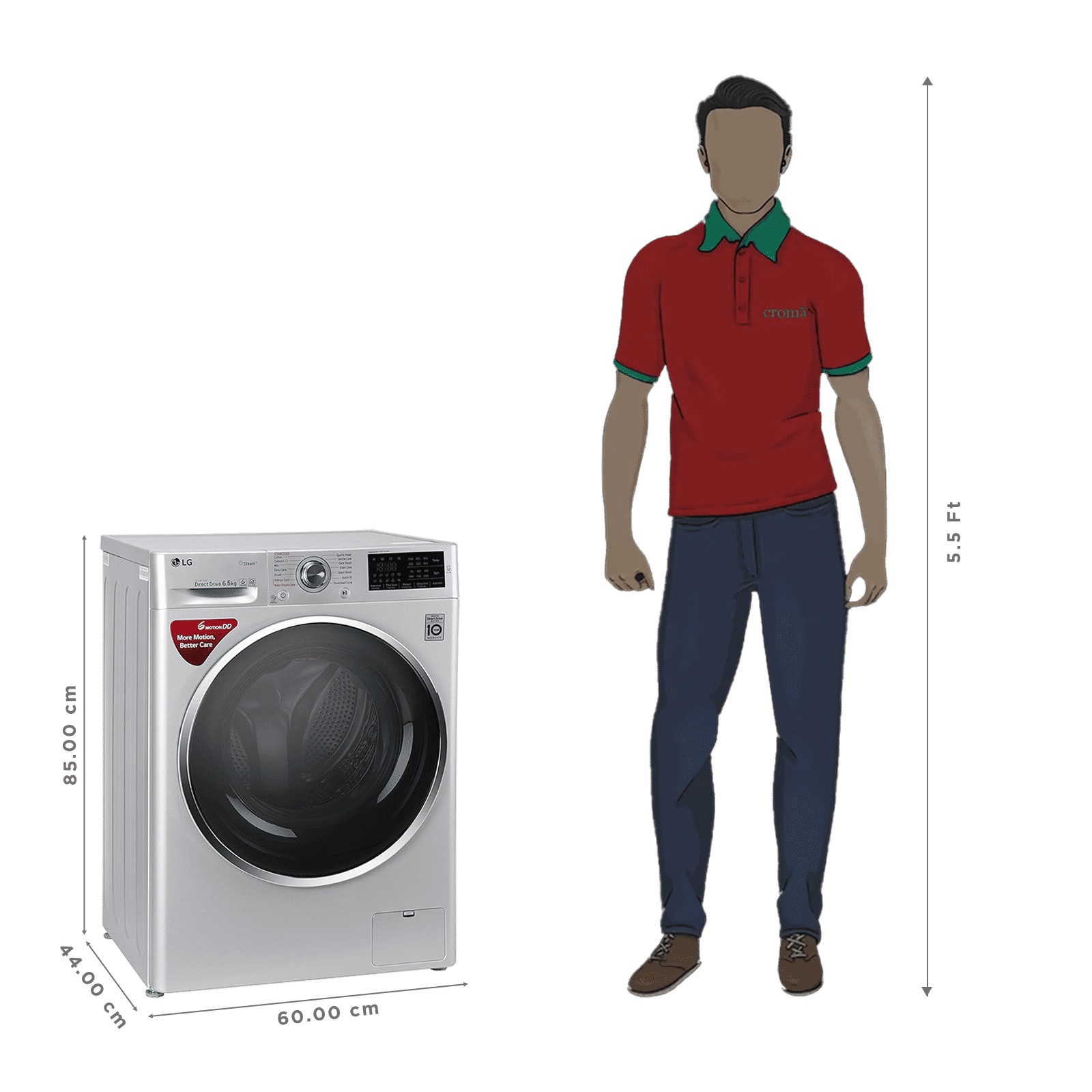 LG 6.5 kg 5 Star Inverter Fully Automatic Front Load Washing Machine (FHT1265ZNL.ALSQEIL, In-Built Heater, Luxury Silver)_3