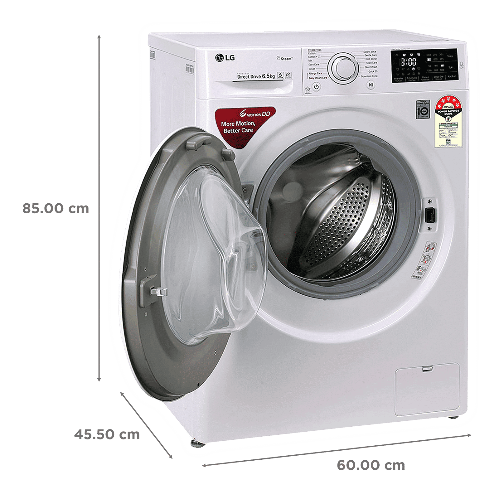 LG 6.5 kg 5 Star Inverter Fully Automatic Front Load Washing Machine (FHT1265ZNW.ABWQEIL, In-Built Heater, Blue White)_3