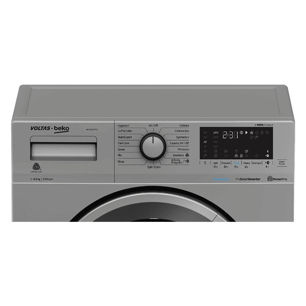 VOLTAS beko 6.5 kg 5 Star Inverter Fully Automatic Front Load Washing Machine (WFL6512VTSS, Hygiene Plus Function, Grey) VOLTAS beko 6.5 kg 5 Star Inverter Fully Automatic Front Load Washing Machine (WFL6512VTSS, Hygiene Plus Function, Grey)_3