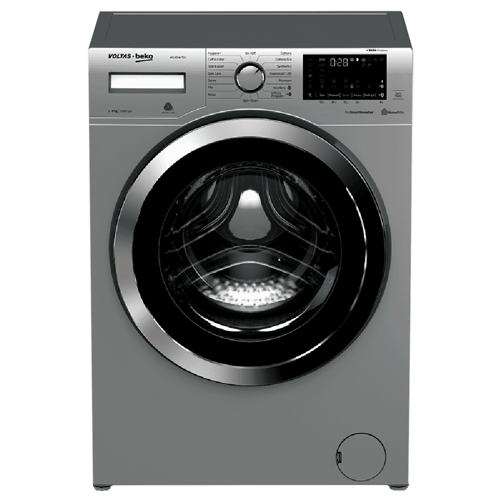 VOLTAS beko 8 kg 5 Star Inverter Fully Automatic Front Load Washing Machine (WFL8014VTSC, Steam Wash Technology, Grey) VOLTAS beko 8 kg 5 Star Inverter Fully Automatic Front Load Washing Machine (WFL8014VTSC, Steam Wash Technology, Grey)_1