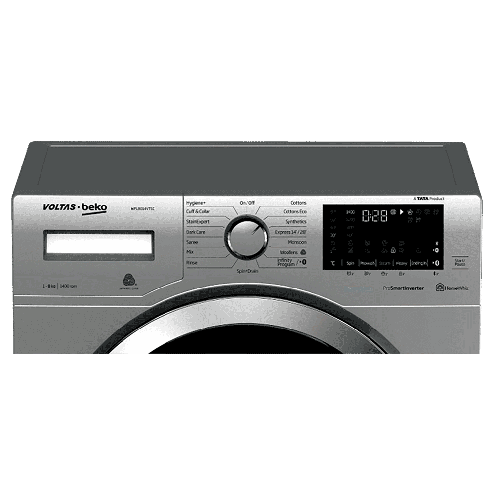 VOLTAS beko 8 kg 5 Star Inverter Fully Automatic Front Load Washing Machine (WFL8014VTSC, Steam Wash Technology, Grey) VOLTAS beko 8 kg 5 Star Inverter Fully Automatic Front Load Washing Machine (WFL8014VTSC, Steam Wash Technology, Grey)_3