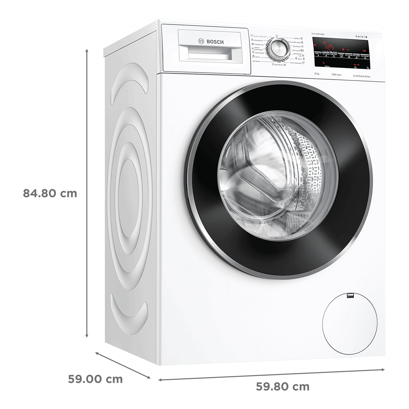 BOSCH 8 kg 5 Star Inverter Fully Automatic Front Load Washing Machine (Series 6, WAJ2846WIN, EcoSilence Drive, White) BOSCH 8 kg 5 Star Inverter Fully Automatic Front Load Washing Machine (Series 6, WAJ2846WIN, EcoSilence Drive, White)_3