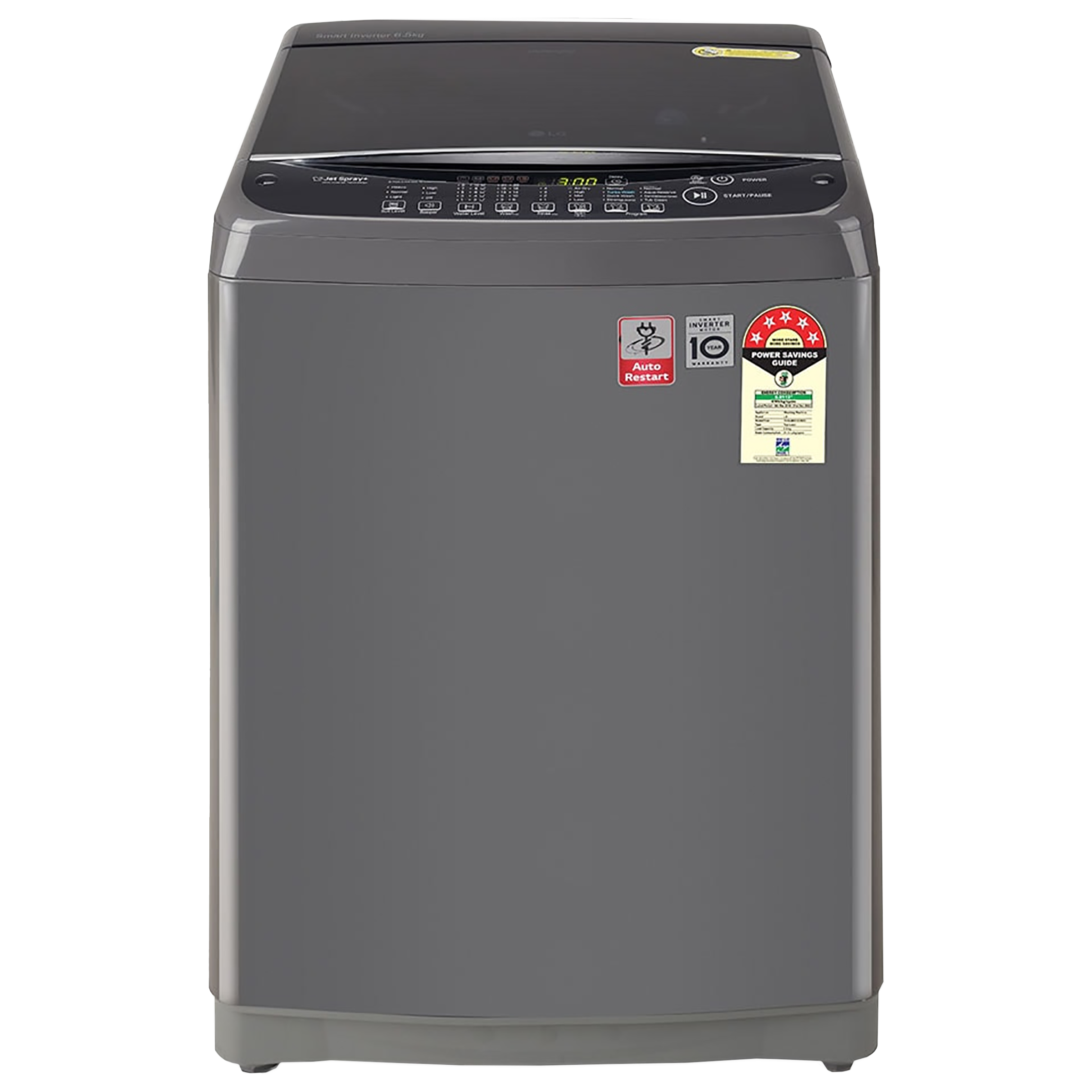 LG 6.5 kg 5 Star Inverter Fully Automatic Top Load Washing Machine (T65SJMB1Z.ABMQEIL, Smart Inverter Technology, Middle Black)_1