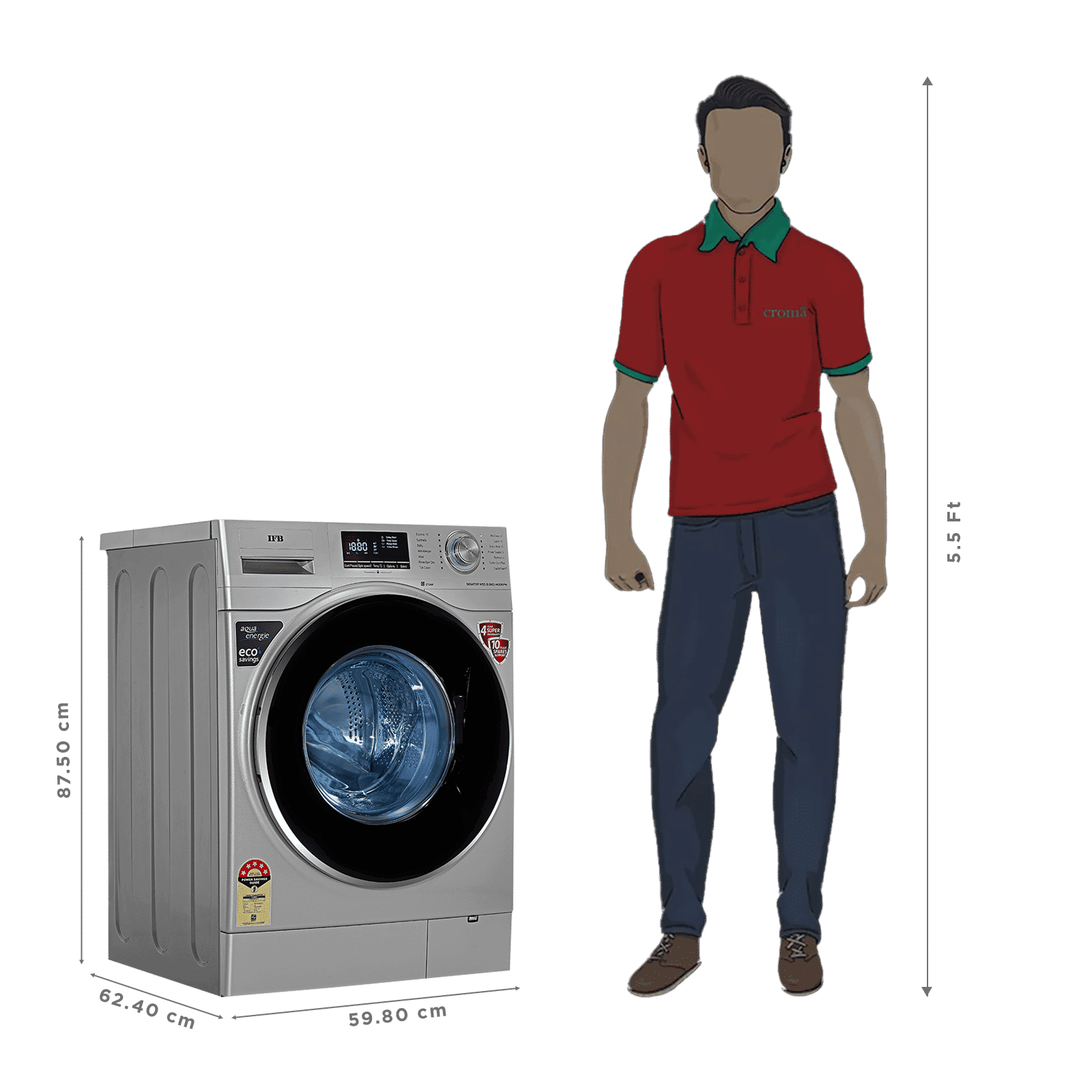 IFB 8 kg 5 Star Fully Automatic Front Load Washing Machine (Senator WSS STEAM, Steam Wash Technology, Silver) IFB 8 kg 5 Star Fully Automatic Front Load Washing Machine (Senator WSS STEAM, Steam Wash Technology, Silver)_3