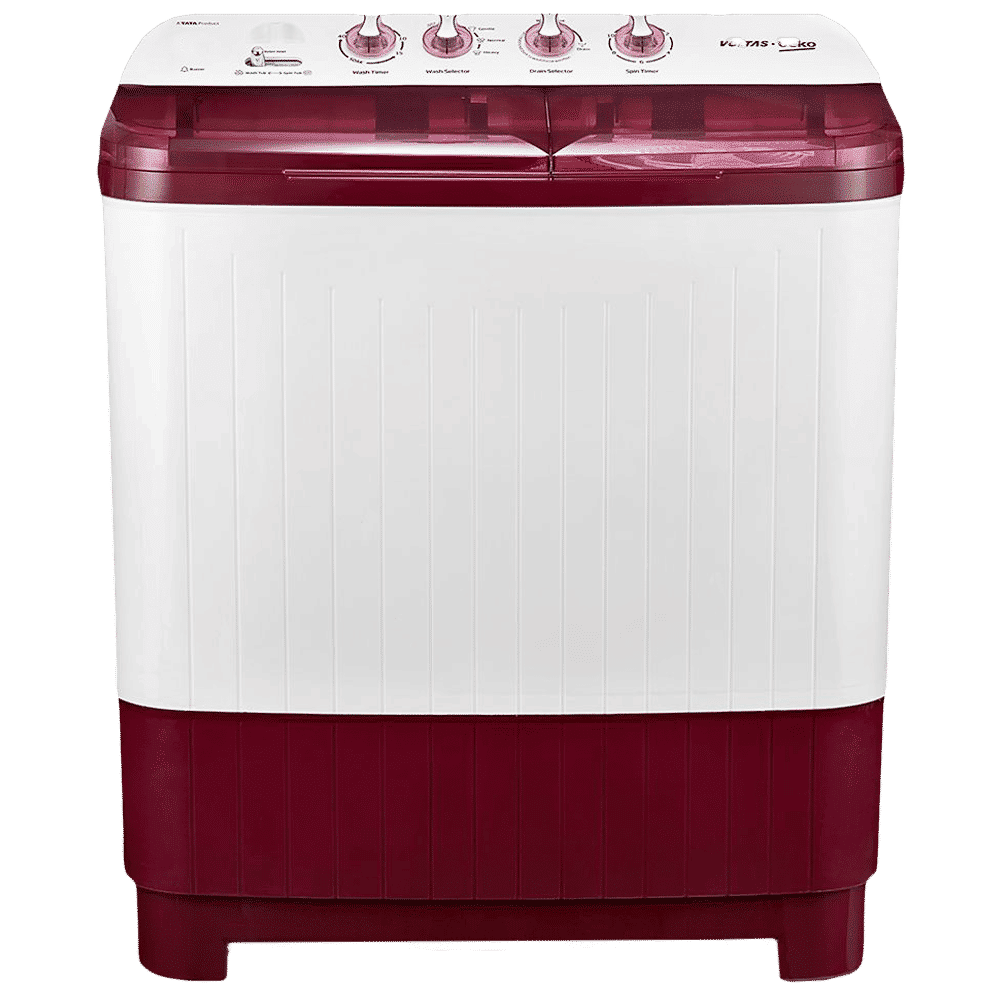 VOLTAS beko 7.5 kg 5 Star Semi Automatic Washing Machine with IPX4 Control Panel (WTT75DBRT, Burgundy)_1