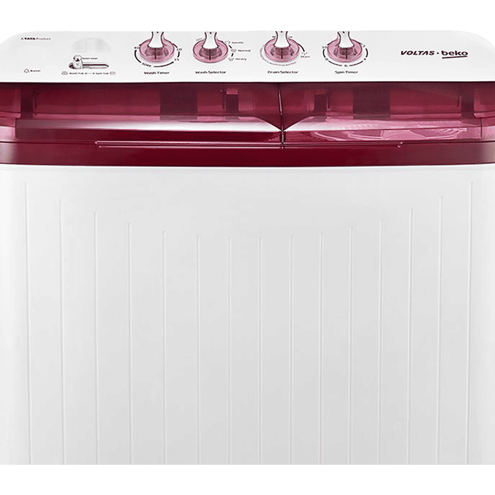 VOLTAS beko 7.5 kg 5 Star Semi Automatic Washing Machine with IPX4 Control Panel (WTT75DBRT, Burgundy)_8
