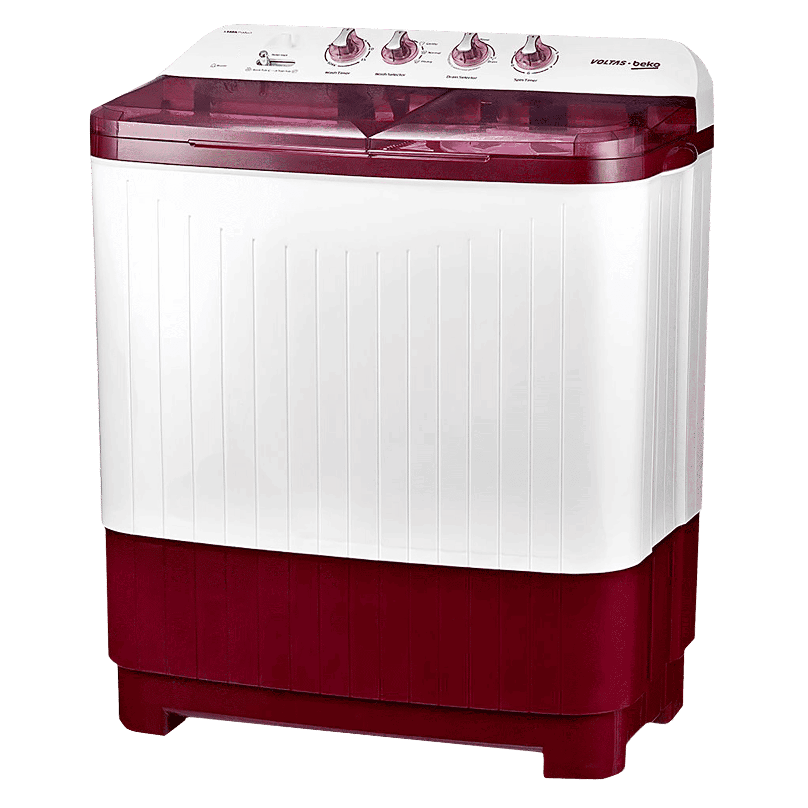 VOLTAS beko 7.5 kg 5 Star Semi Automatic Washing Machine with IPX4 Control Panel (WTT75DBRT, Burgundy)_6