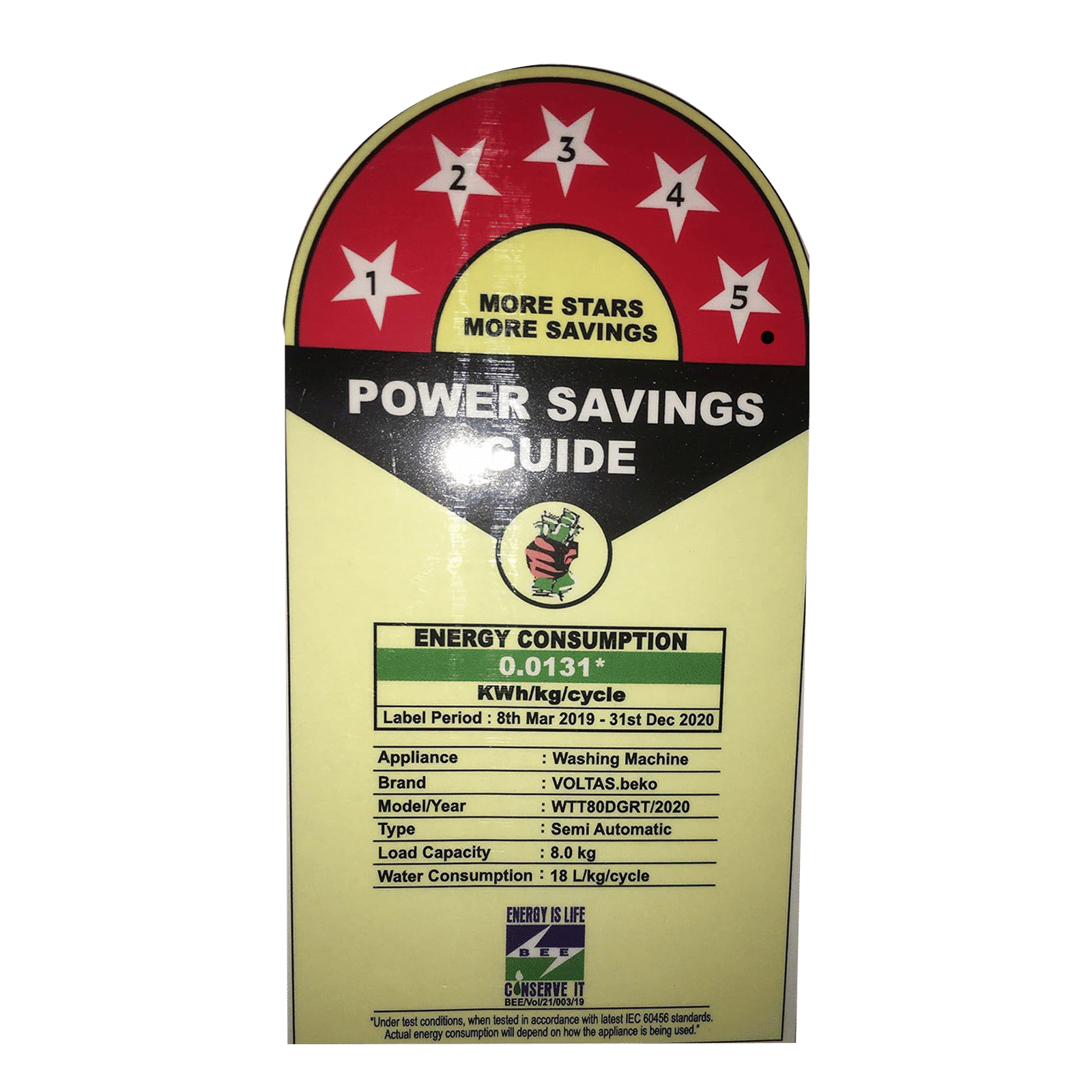 VOLTAS beko 8 kg 5 Star Semi Automatic Washing Machine with IPX4 Control Panel (WTT80DGRT, Grey)_11