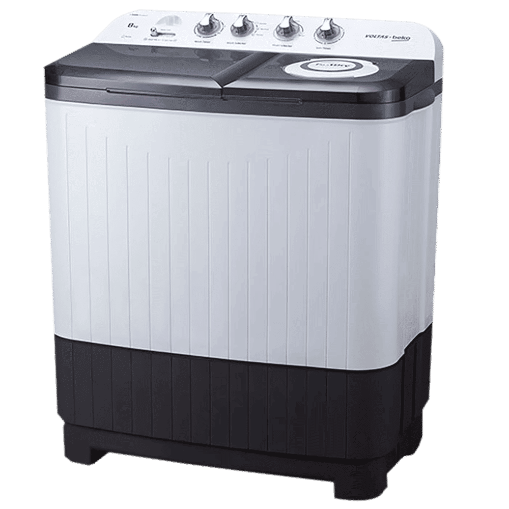 VOLTAS beko 8 kg 5 Star Semi Automatic Washing Machine with IPX4 Control Panel (WTT80DGRT, Grey)_6