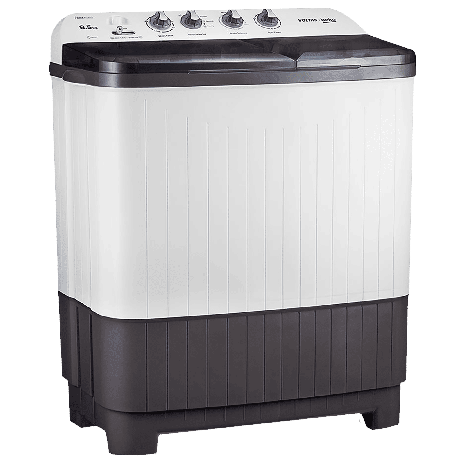 VOLTAS beko 8.5 kg 5 Star Semi Automatic Washing Machine with IPX4 Control Panel (WTT85DGRT, Grey) VOLTAS beko 8.5 kg 5 Star Semi Automatic Washing Machine with IPX4 Control Panel (WTT85DGRT, Grey)_5