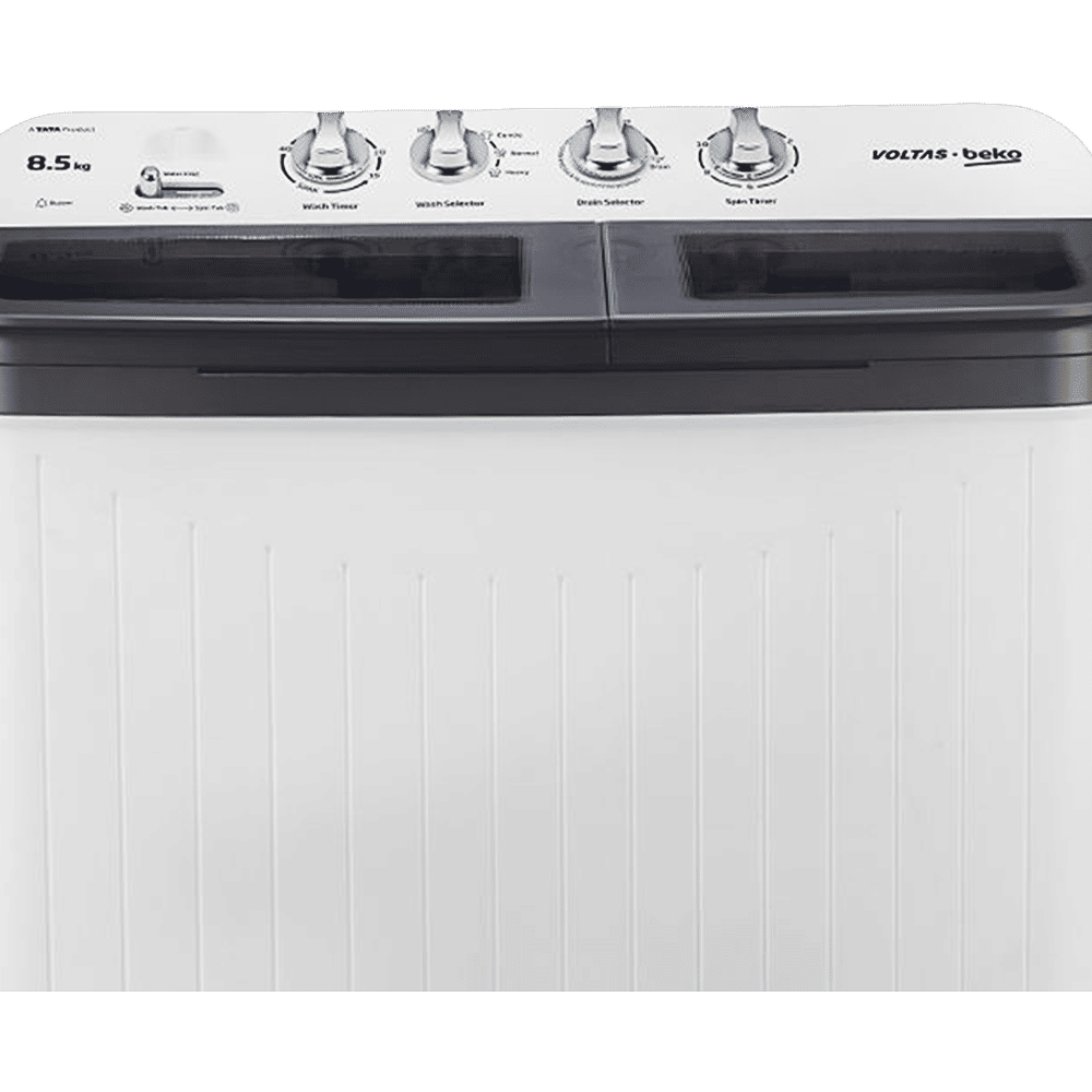 VOLTAS beko 8.5 kg 5 Star Semi Automatic Washing Machine with IPX4 Control Panel (WTT85DGRG, Grey)_8