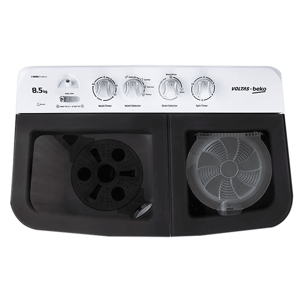 VOLTAS beko 8.5 kg 5 Star Semi Automatic Washing Machine with IPX4 Control Panel (WTT85DGRG, Grey)_4