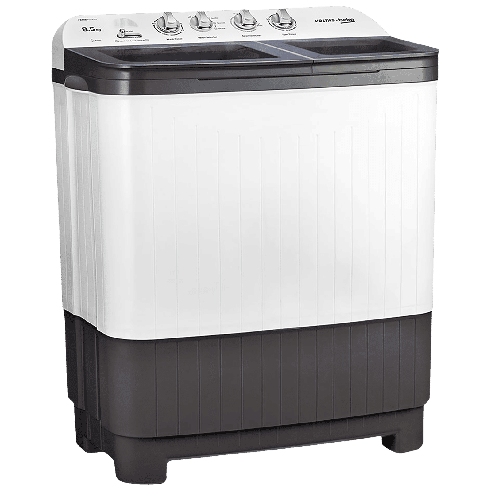 VOLTAS beko 8.5 kg 5 Star Semi Automatic Washing Machine with IPX4 Control Panel (WTT85DGRG, Grey)_5