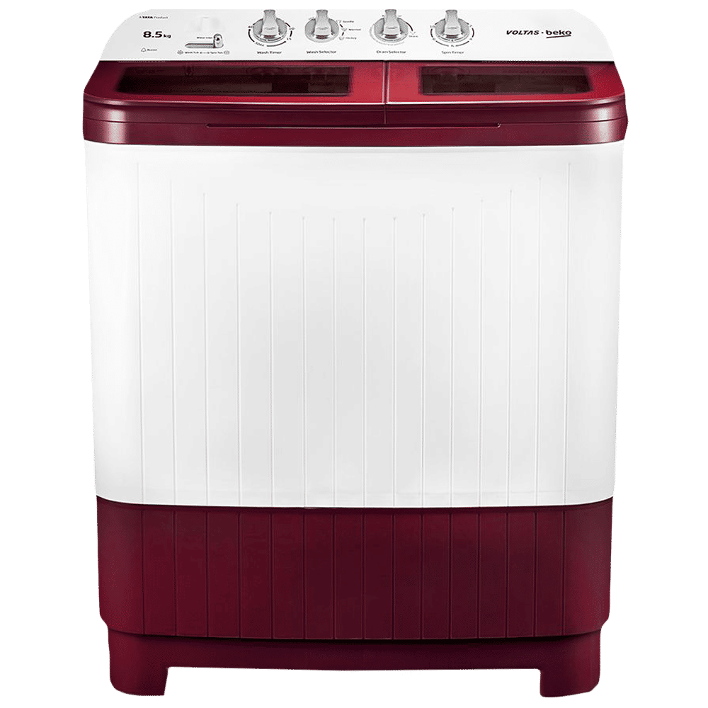 VOLTAS beko 8.5 kg 5 Star Semi Automatic Washing Machine with IPX4 Control Panel (WTT85DBRG, Burgundy)_1