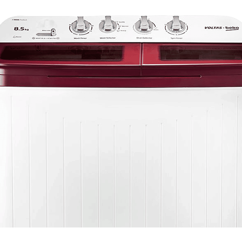 VOLTAS beko 8.5 kg 5 Star Semi Automatic Washing Machine with IPX4 Control Panel (WTT85DBRG, Burgundy)_8