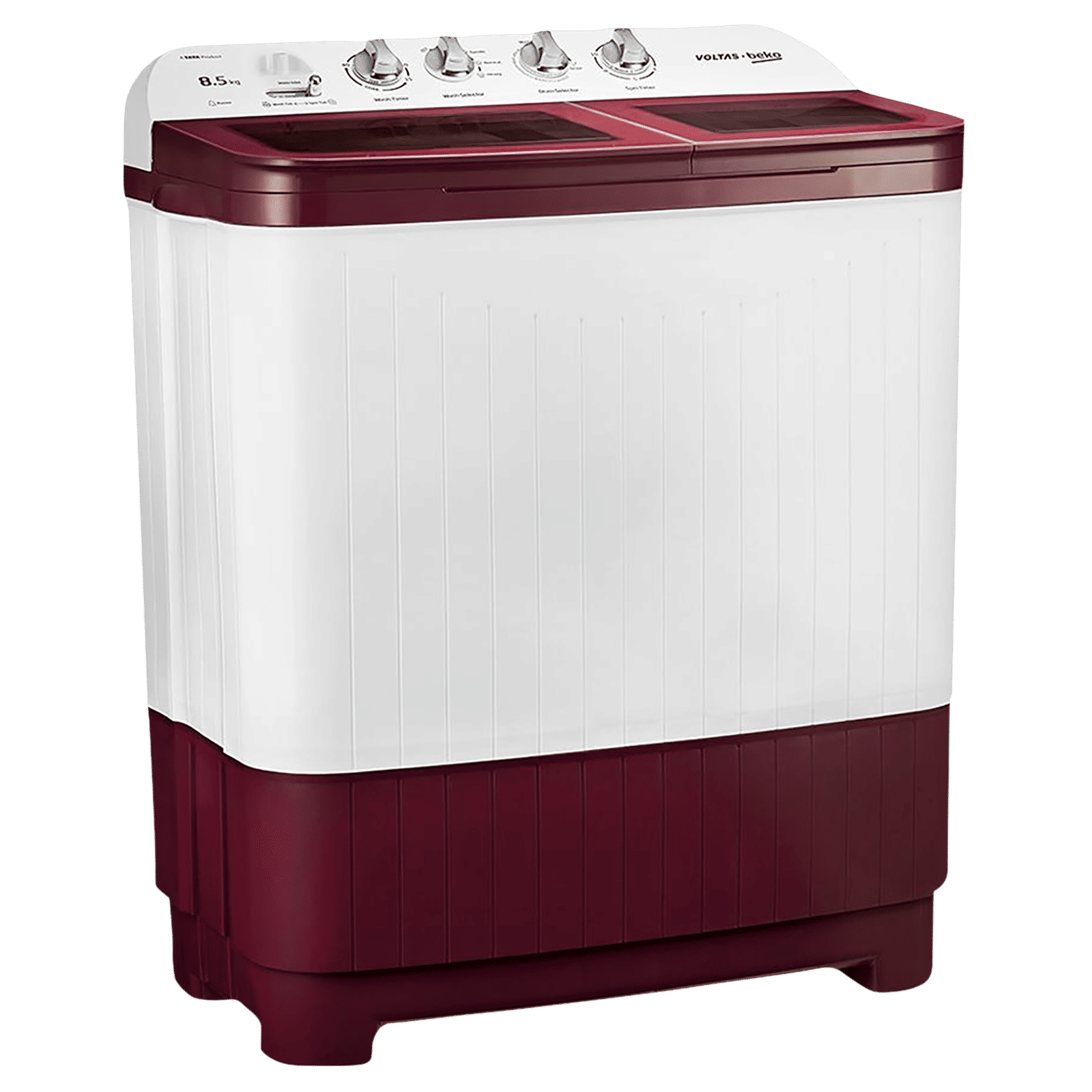 VOLTAS beko 8.5 kg 5 Star Semi Automatic Washing Machine with IPX4 Control Panel (WTT85DBRG, Burgundy)_5