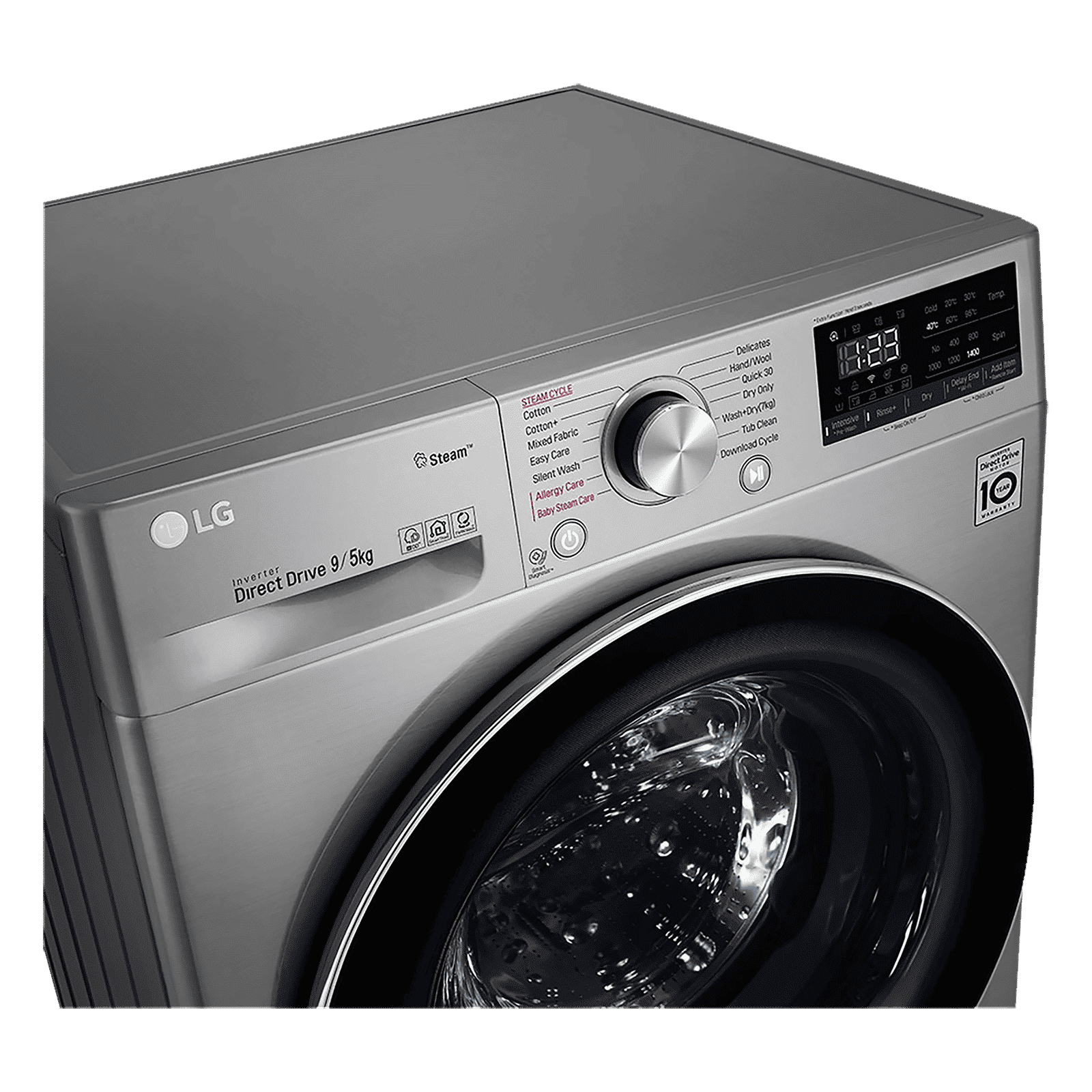 LG 9/5 kg 5 Star Inverter Fully Automatic Front Load Washer Dryer (FHD0905SWS.ASSQEIL, Steam Wash Technology, Silver)_13