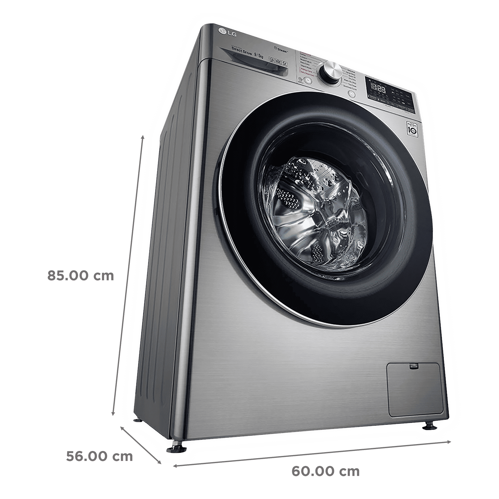 LG 9/5 kg 5 Star Inverter Fully Automatic Front Load Washer Dryer (FHD0905SWS.ASSQEIL, Steam Wash Technology, Silver)_3