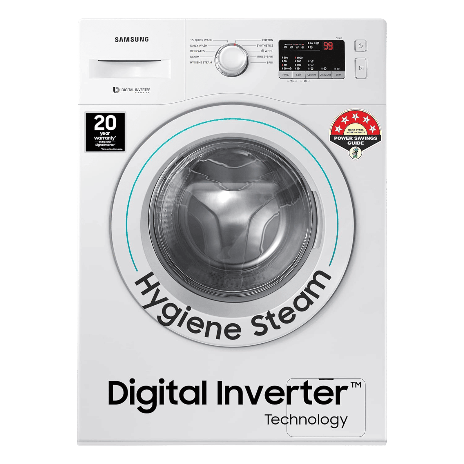 SAMSUNG 6 kg 5 Star Inverter Fully Automatic Front Load Washing Machine (WW61R20GLMW/TL, Diamond Drum, DA White) SAMSUNG 6 kg 5 Star Inverter Fully Automatic Front Load Washing Machine (WW61R20GLMW/TL, Diamond Drum, DA White)_1