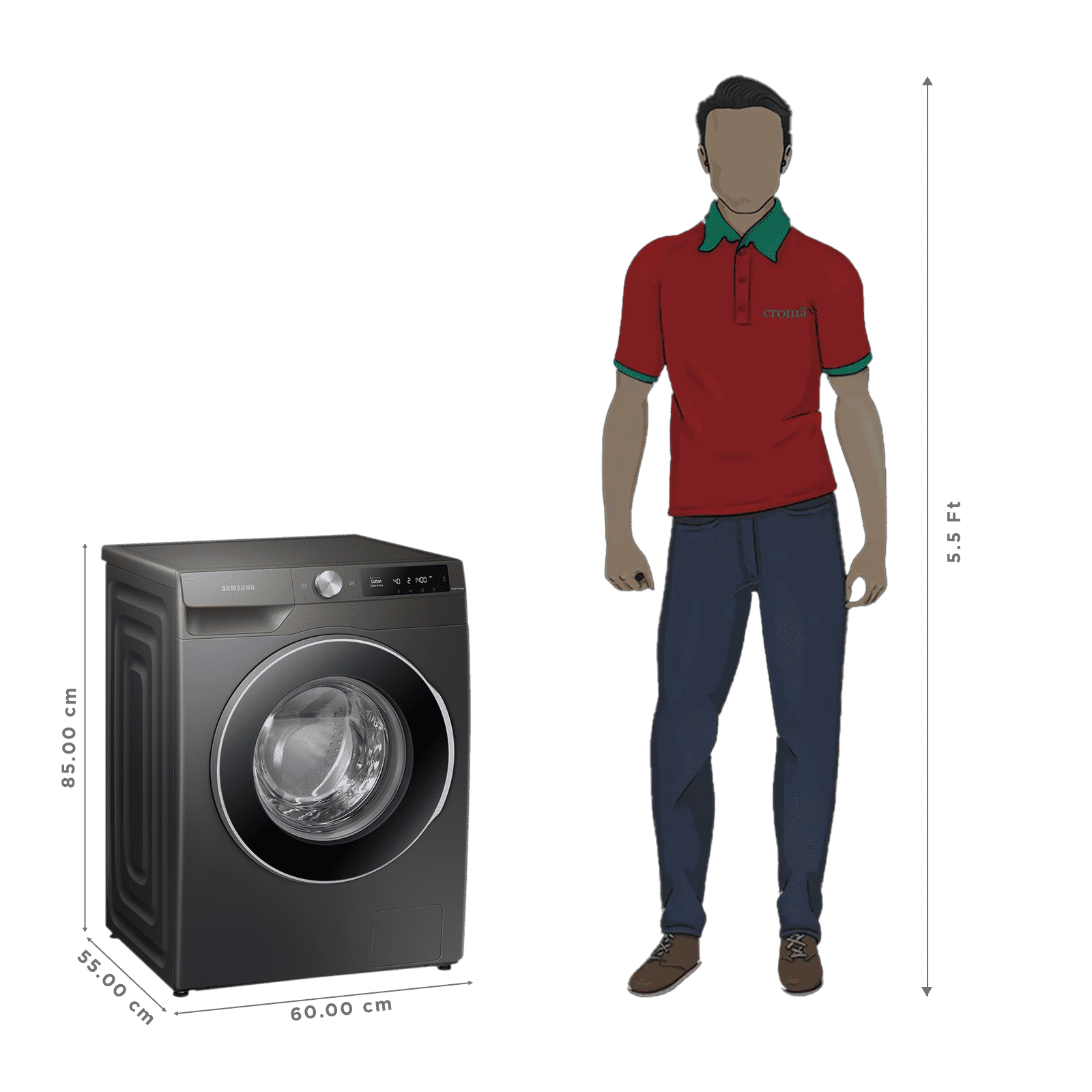 SAMSUNG 9 kg 5 Star Inverter Fully Automatic Front Load Washing Machine (WW90T604DLN/TL, AI Control Display, Inox)_3