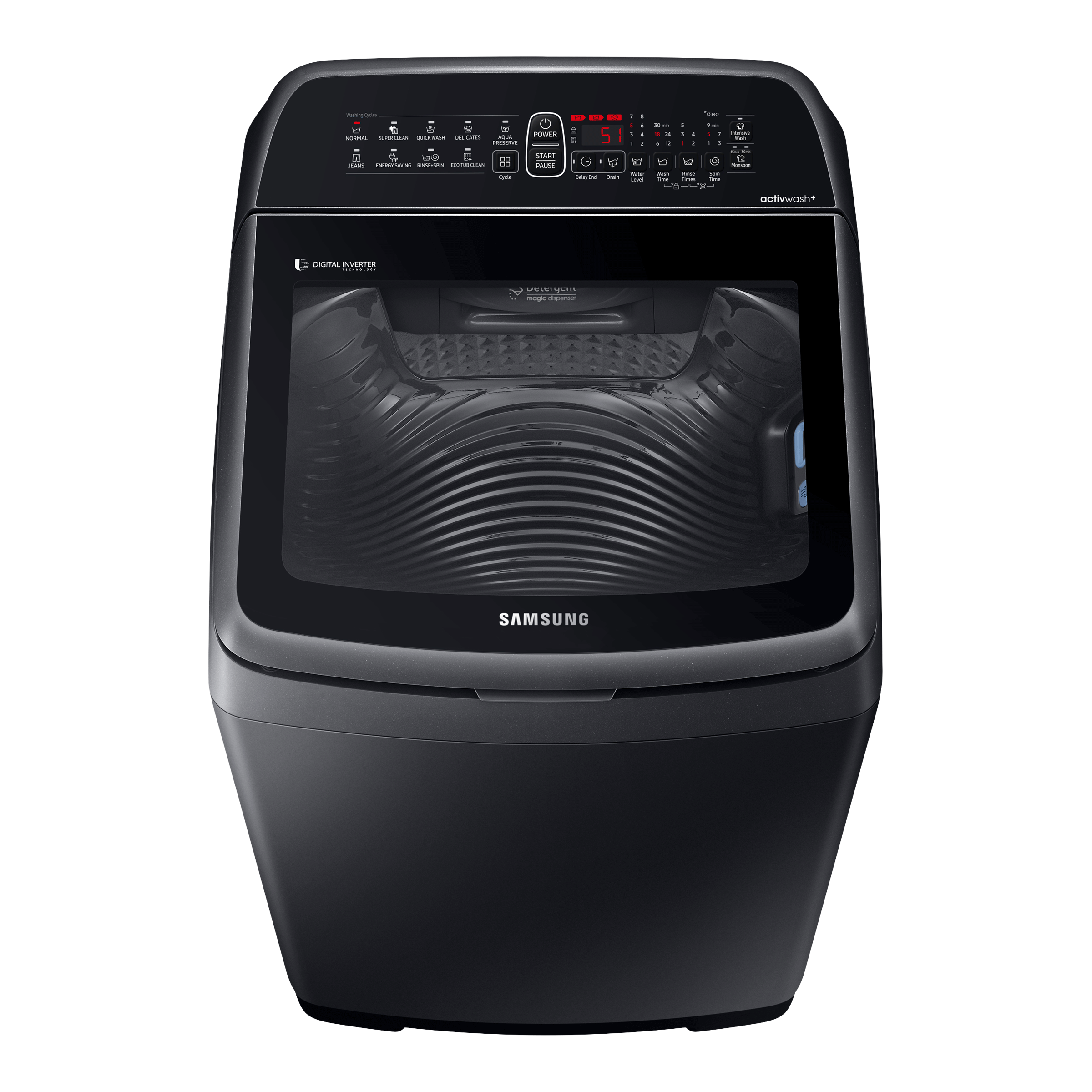 SAMSUNG 8 kg 5 Star Inverter Fully Automatic Top Load Washing Machine (WA80N4770VV/TL, Diamond Drum, Black Caviar)_12