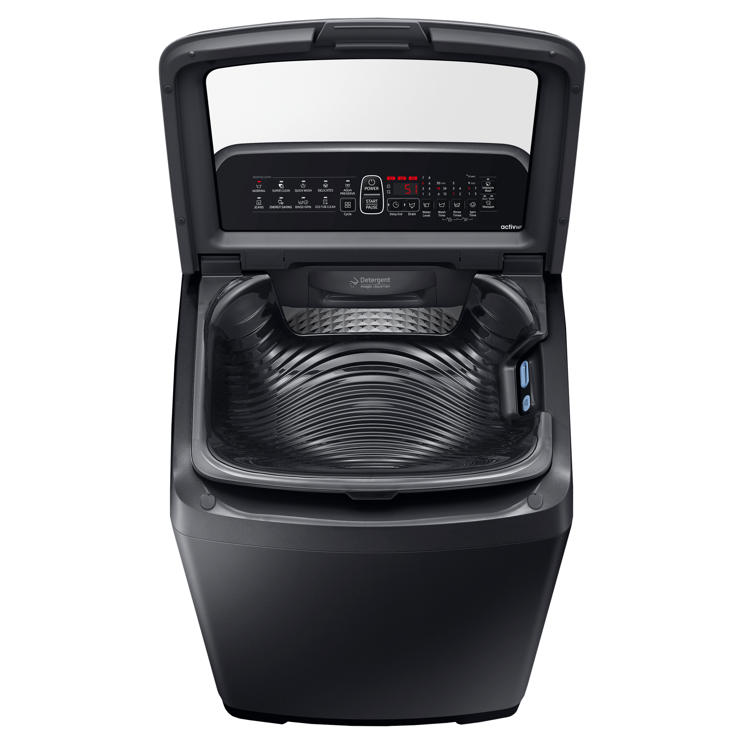 SAMSUNG 8 kg 5 Star Inverter Fully Automatic Top Load Washing Machine (WA80N4770VV/TL, Diamond Drum, Black Caviar)_7