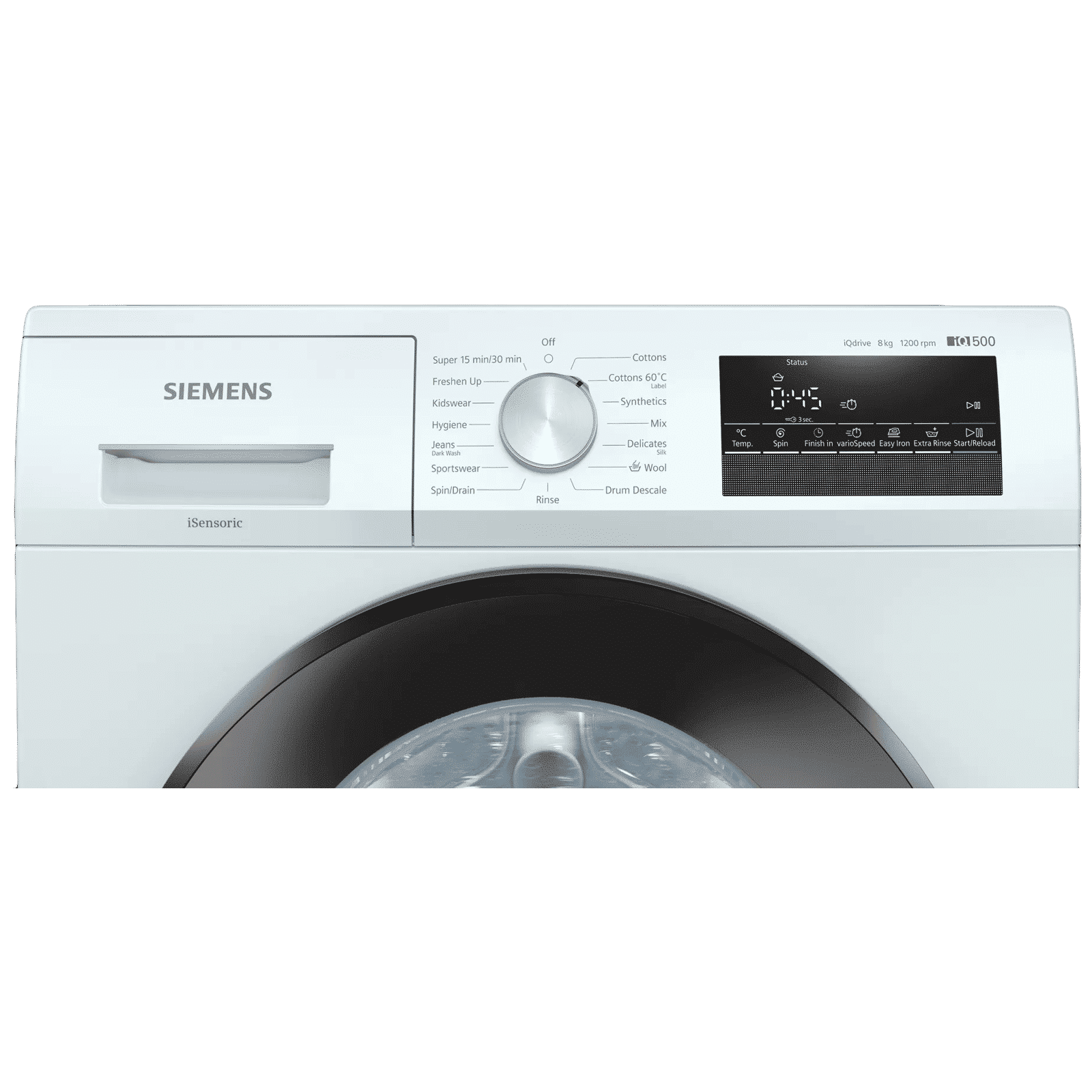 SIEMENS 8 kg 5 Star Fully Automatic Front Load Washing Machine (iQ500, WM12J26WIN, Wave Drum, White)_3
