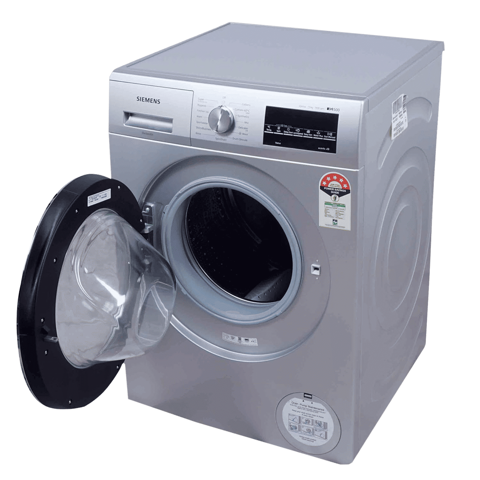 SIEMENS 7.5 kg 5 Star Fully Automatic Front Load Washing Machine (iQ500, WM14J46IIN, Wave Drum, Silver) SIEMENS 7.5 kg 5 Star Fully Automatic Front Load Washing Machine (iQ500, WM14J46IIN, Wave Drum, Silver)_12