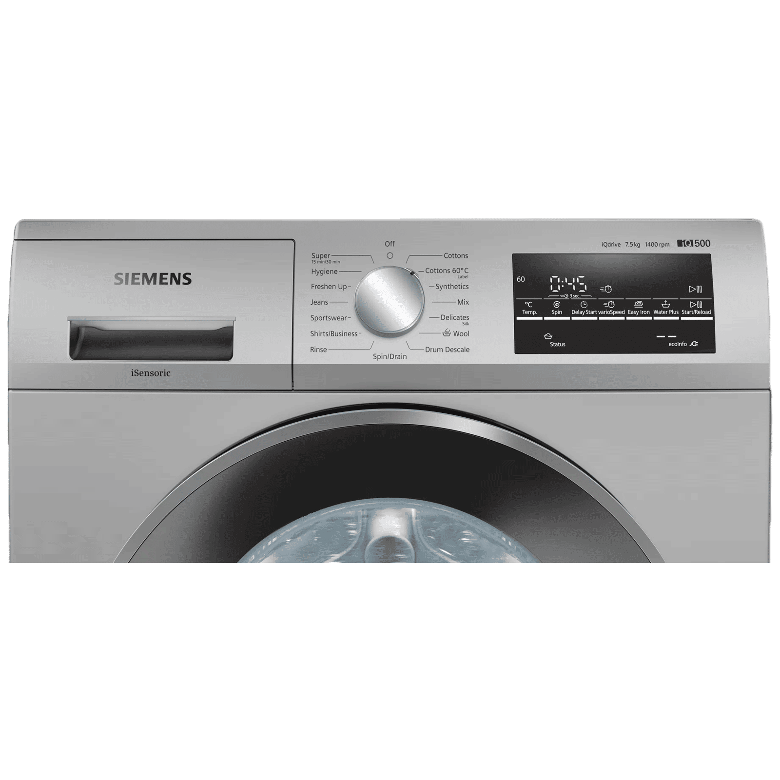SIEMENS 7.5 kg 5 Star Fully Automatic Front Load Washing Machine (iQ500, WM14J46IIN, Wave Drum, Silver) SIEMENS 7.5 kg 5 Star Fully Automatic Front Load Washing Machine (iQ500, WM14J46IIN, Wave Drum, Silver)_4