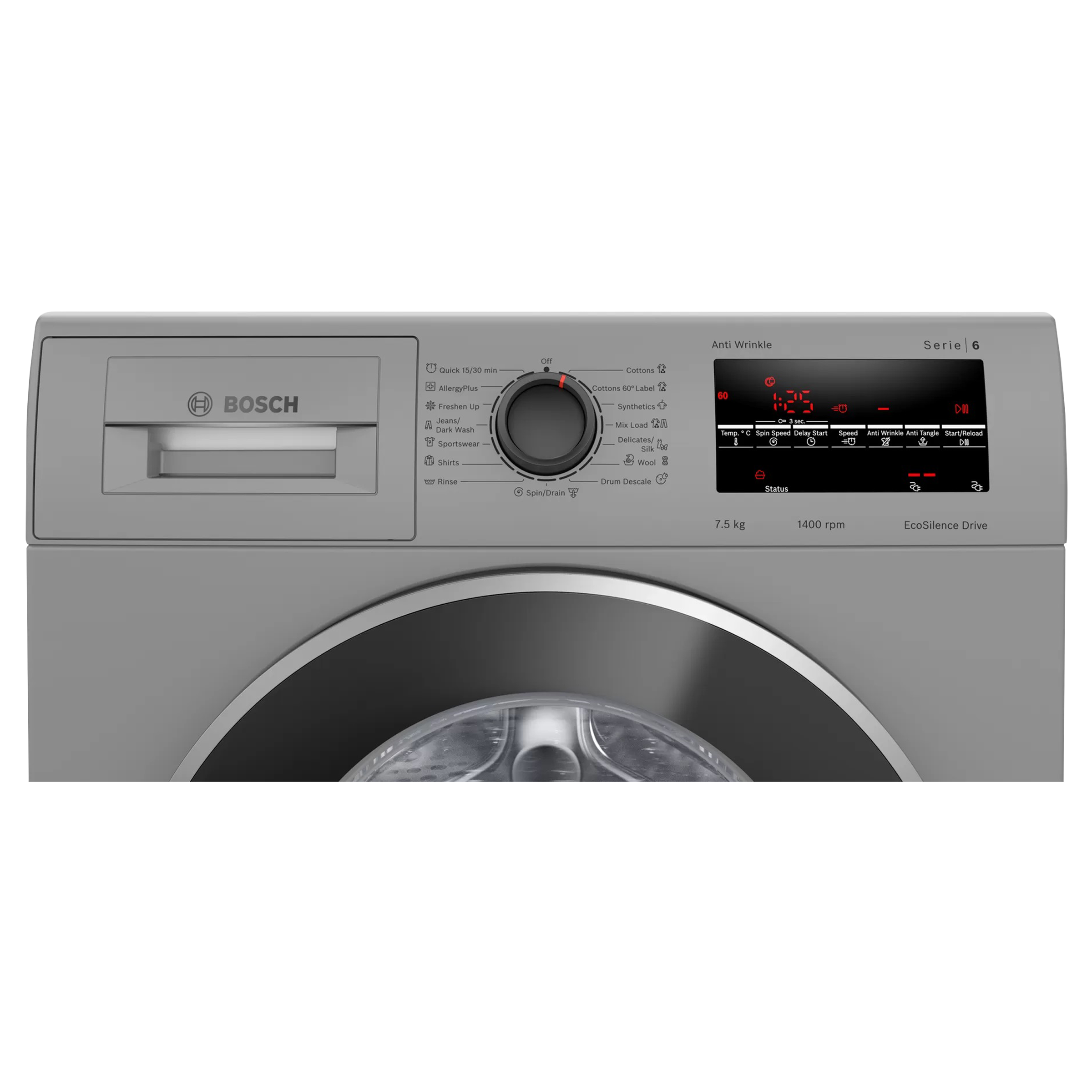 BOSCH 7.5 kg 5 Star Fully Automatic Front Load Washing Machine (Series 6, WAJ2846DIN, Anti Wrinkle Function, Silver)_4