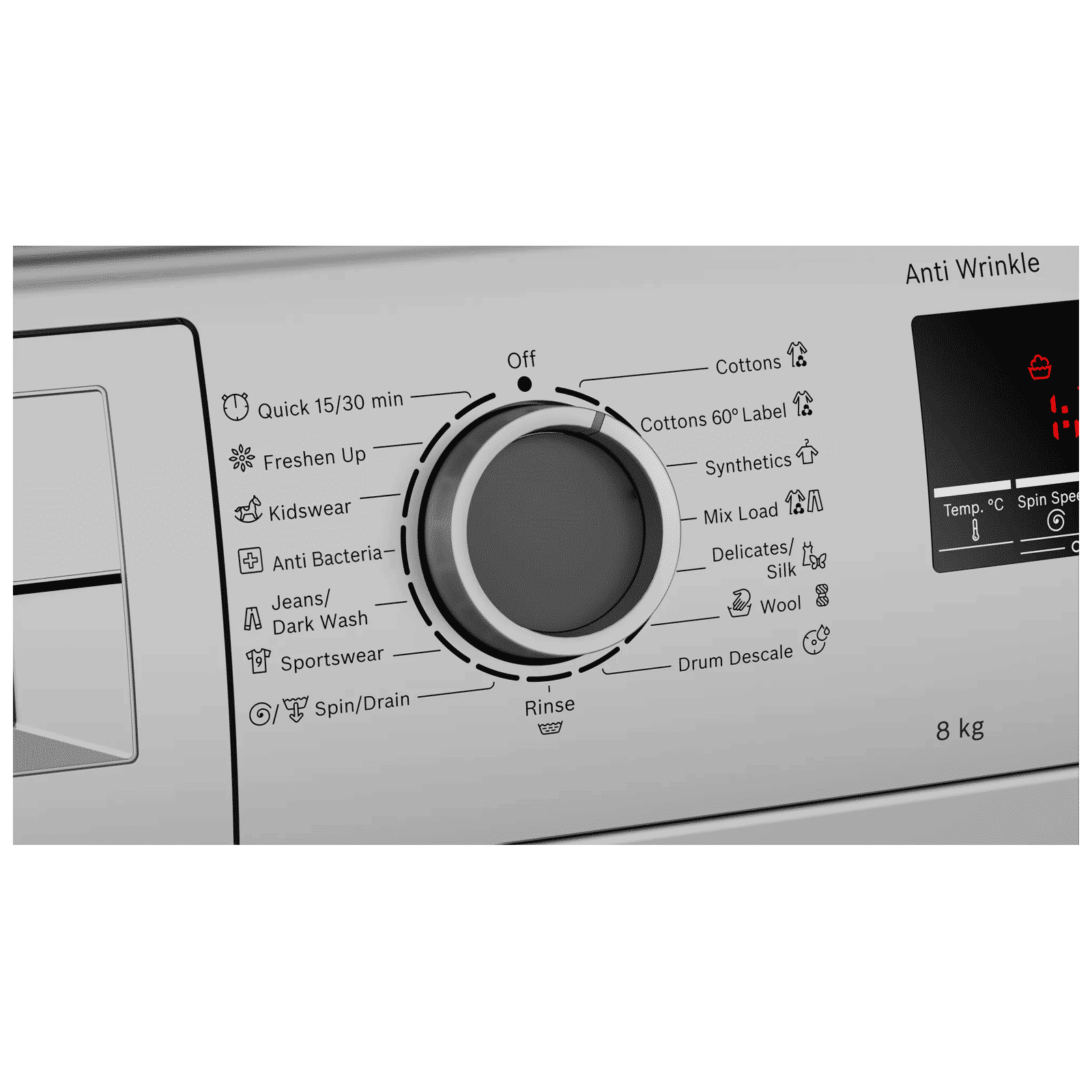 BOSCH 8 kg 5 Star Fully Automatic Front Load Washing Machine (Series 6, WAJ2426GIN, Reload Function, Silver)_7