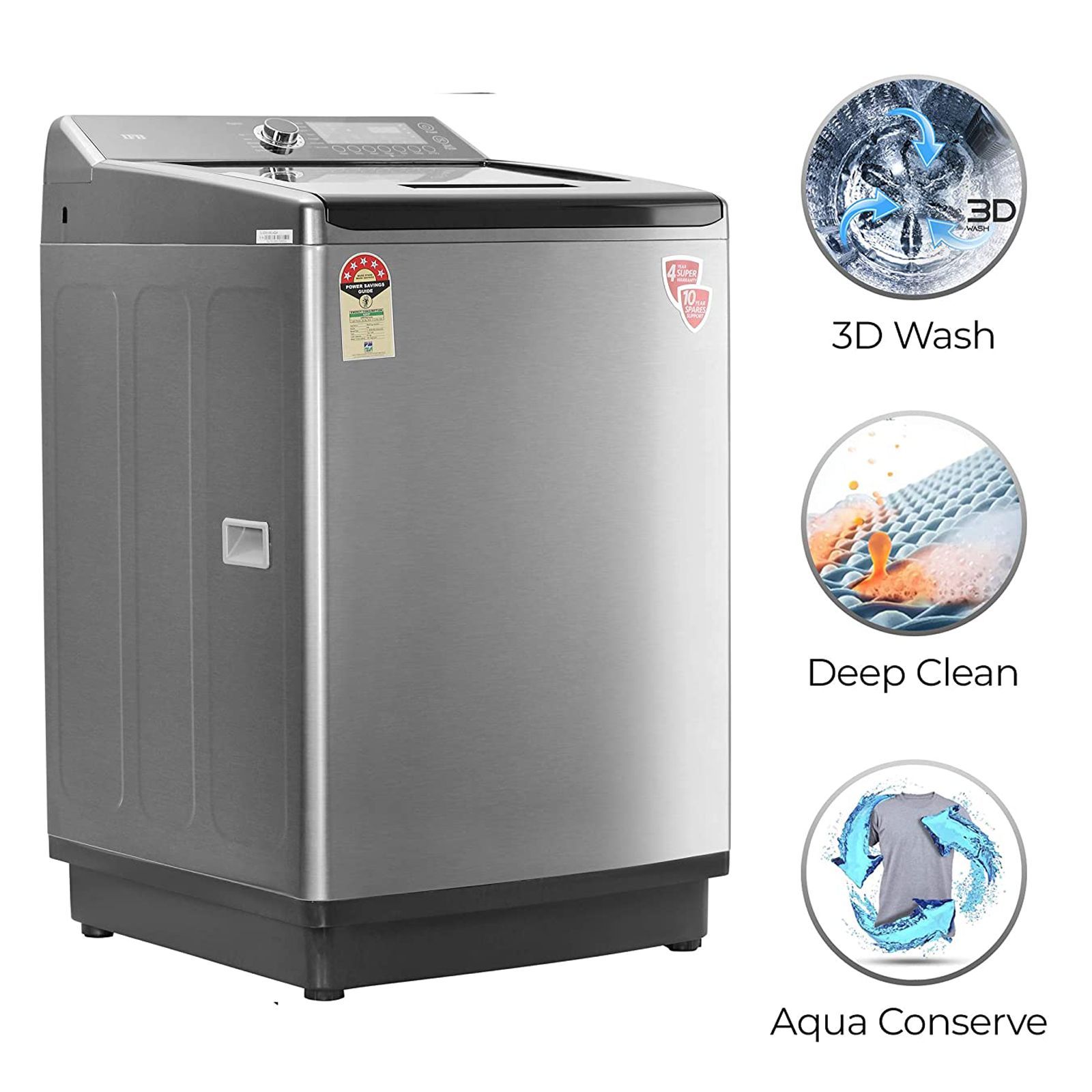 IFB 10.5 kg 5 Star Fully Automatic Top Load Washing Machine (Aqua, TL-SDIN, In-built Heater, PCM - Inox) IFB 10.5 kg 5 Star Fully Automatic Top Load Washing Machine (Aqua, TL-SDIN, In-built Heater, PCM - Inox)_10