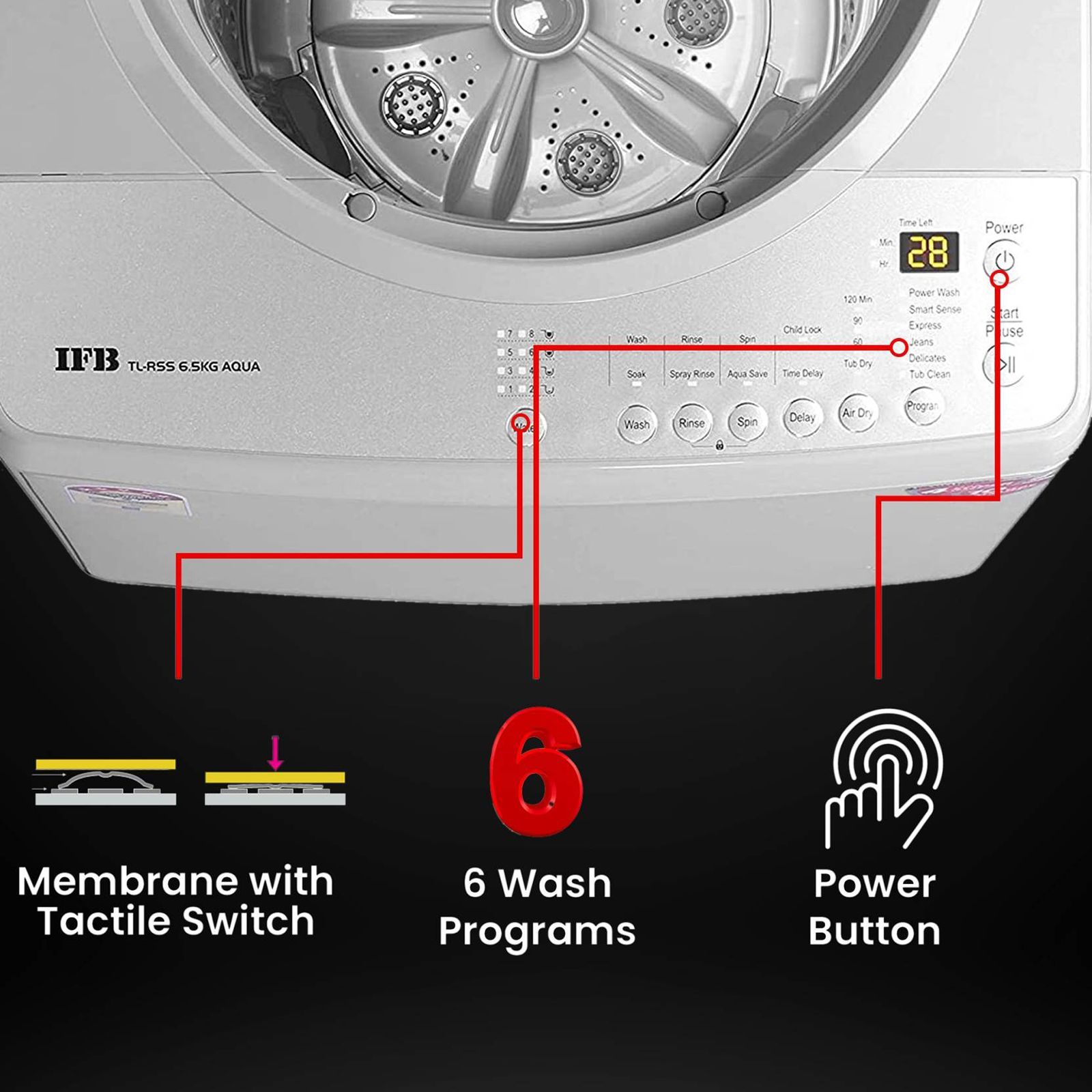 IFB 6.5 kg 5 Star Fully Automatic Top Load Washing Machine (Aqua, TL-RBR, BLDC Motor, Light Grey)_11