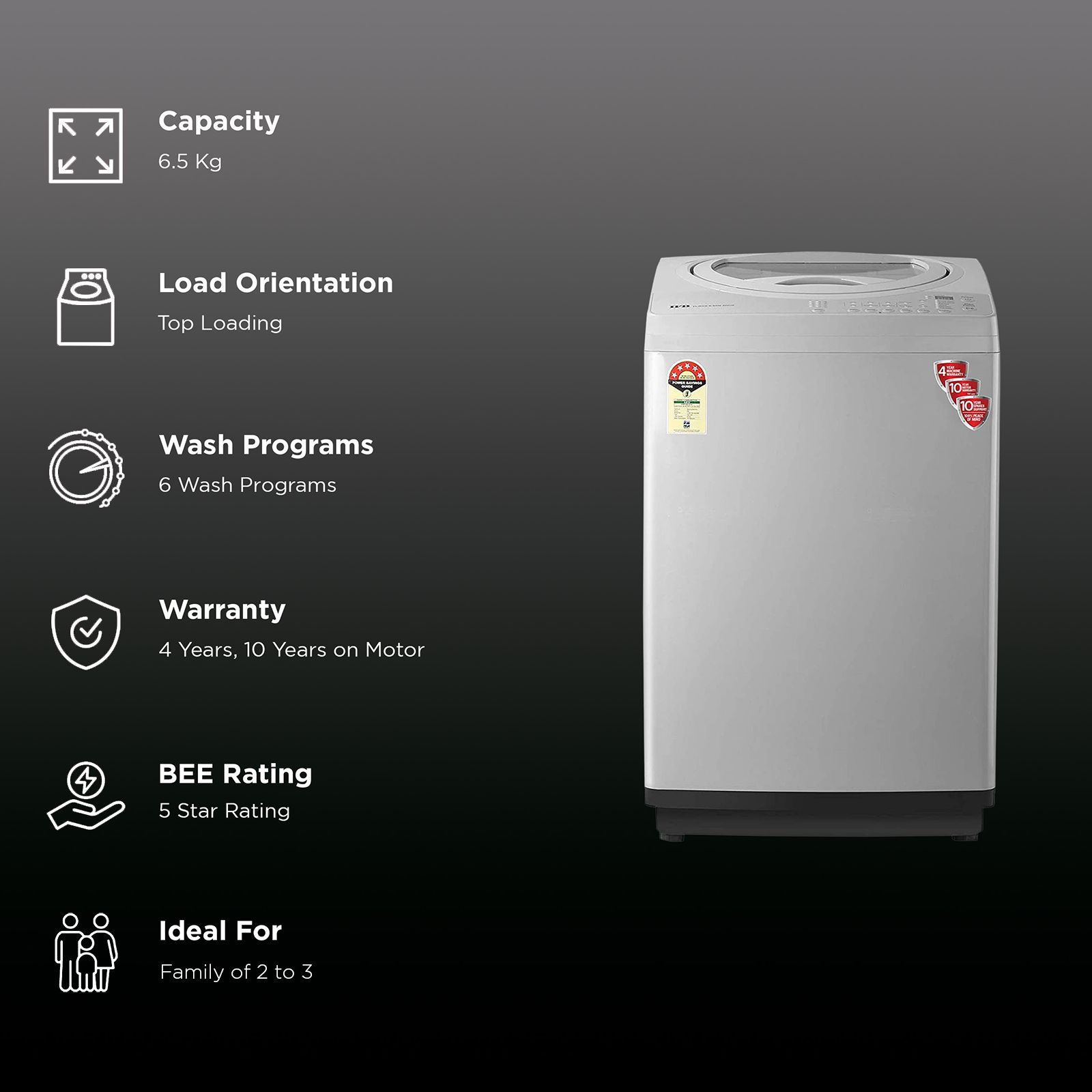 IFB 6.5 kg 5 Star Fully Automatic Top Load Washing Machine (Aqua, TL-RBR, BLDC Motor, Light Grey)_2