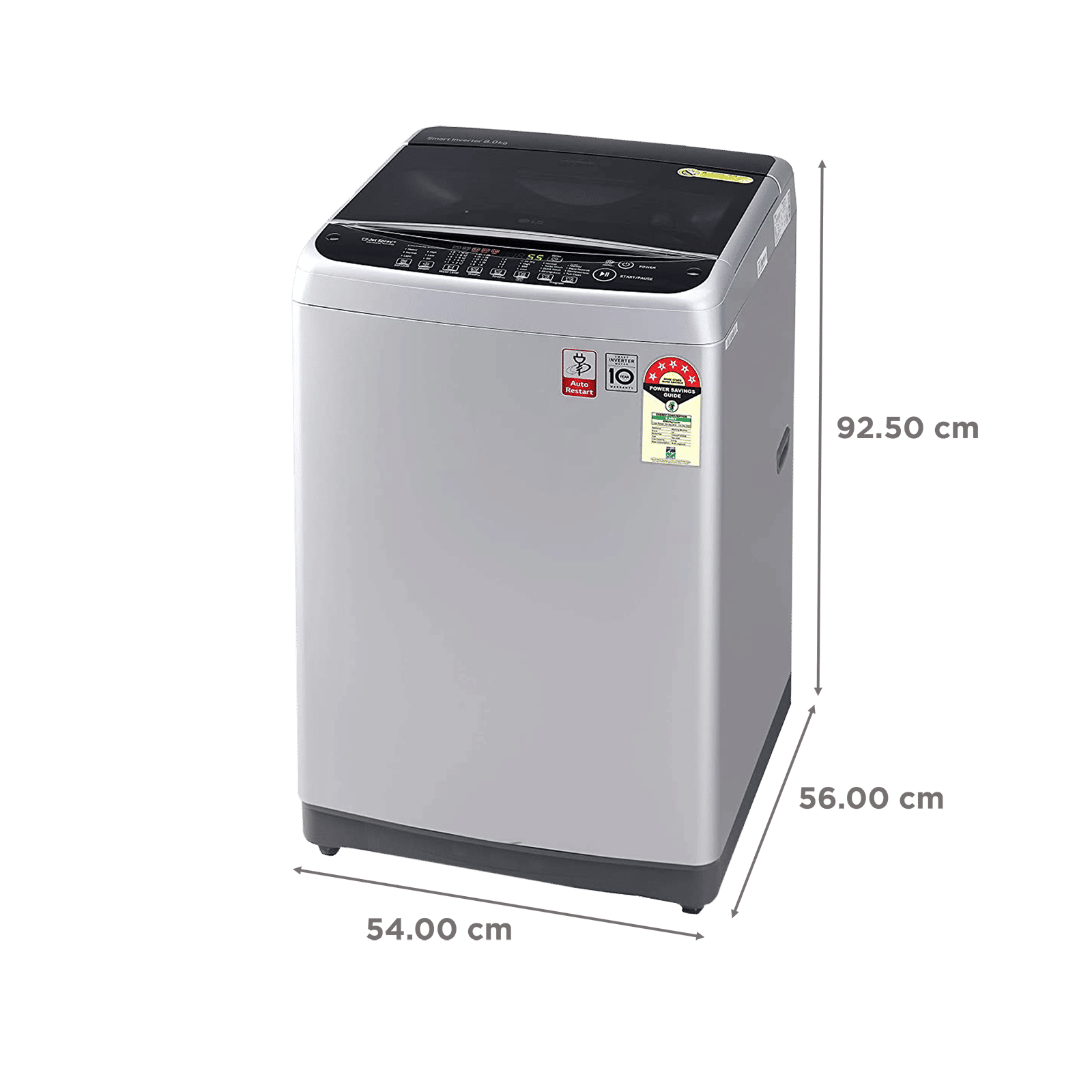 LG 8 kg 5 Star Inverter Fully Automatic Top Load Washing Machine (T80SJSF1Z.ASFQEIL, Smart Inverter Technology, Middle Free Silver)_3