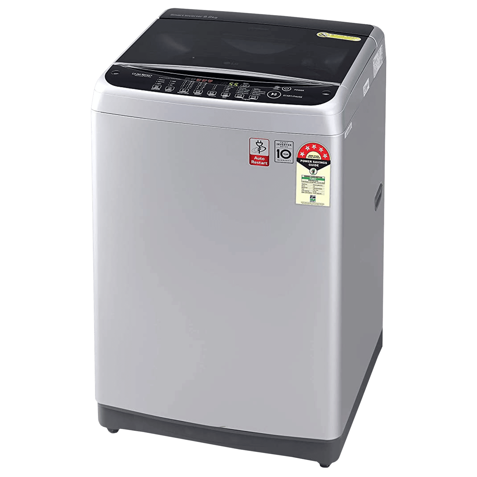 LG 8 kg 5 Star Inverter Fully Automatic Top Load Washing Machine (T80SJSF1Z.ASFQEIL, Smart Inverter Technology, Middle Free Silver)_6