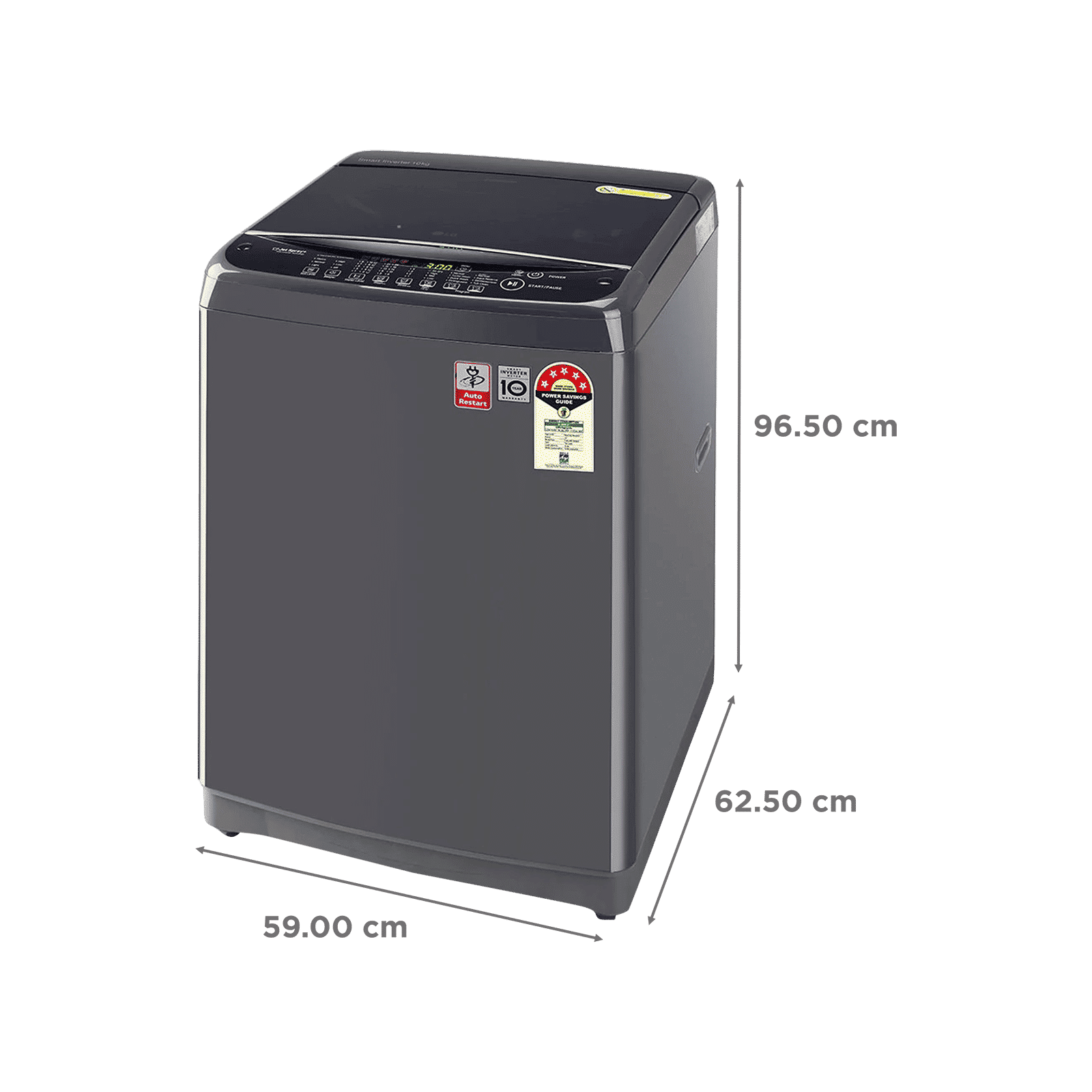 LG 10 kg 5 Star Inverter Fully Automatic Top Load Washing Machine (T10SJMB1Z.ABMQEIL, Smart Inverter Technology, Middle Black) LG 10 kg 5 Star Inverter Fully Automatic Top Load Washing Machine (T10SJMB1Z.ABMQEIL, Smart Inverter Technology, Middle Black)_3