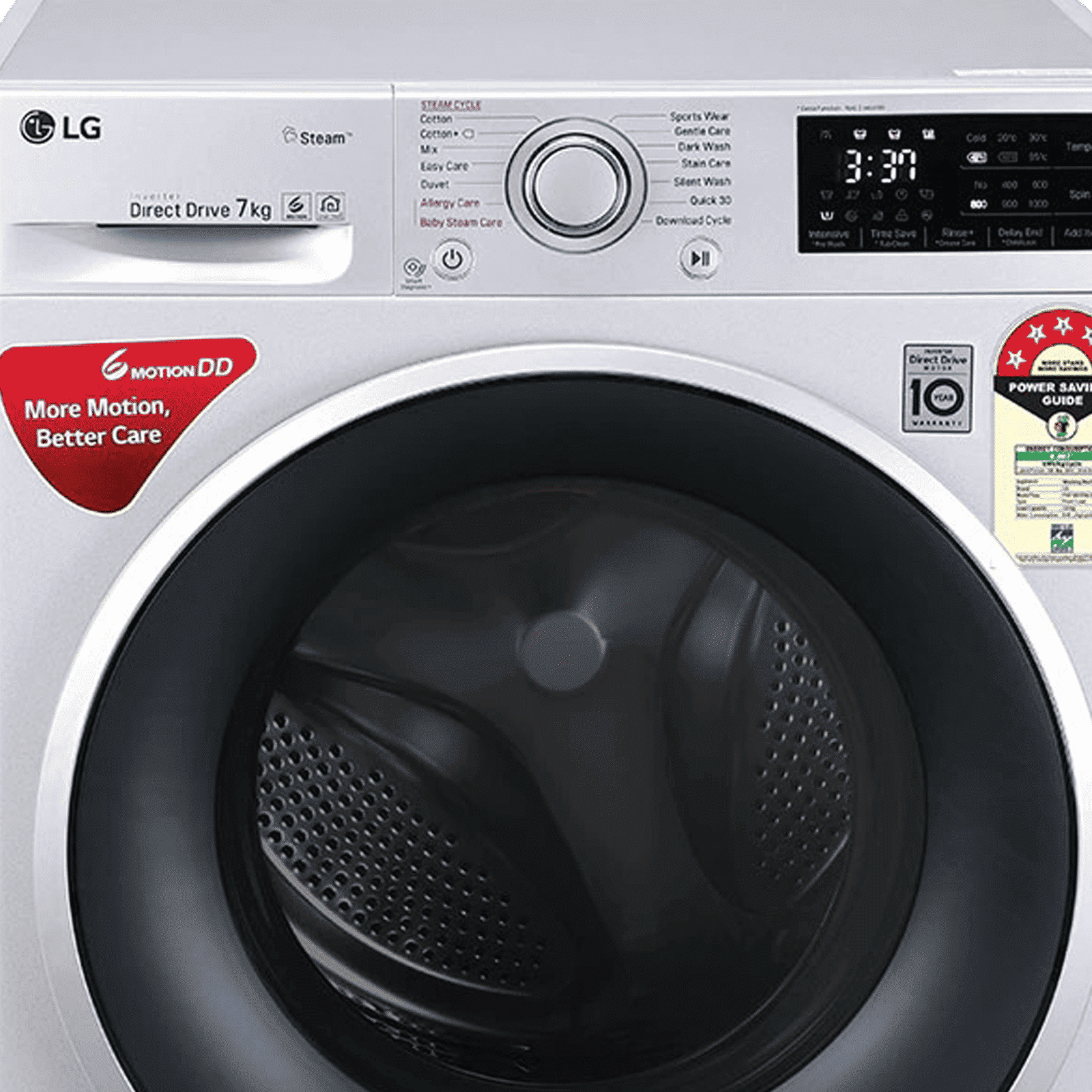 LG 7 kg 5 Star Inverter Fully Automatic Front Load Washing Machine (FHT1207ZNL.ALSQEIL, In-Built Heater, Silver) LG 7 kg 5 Star Inverter Fully Automatic Front Load Washing Machine (FHT1207ZNL.ALSQEIL, In-Built Heater, Silver)_6