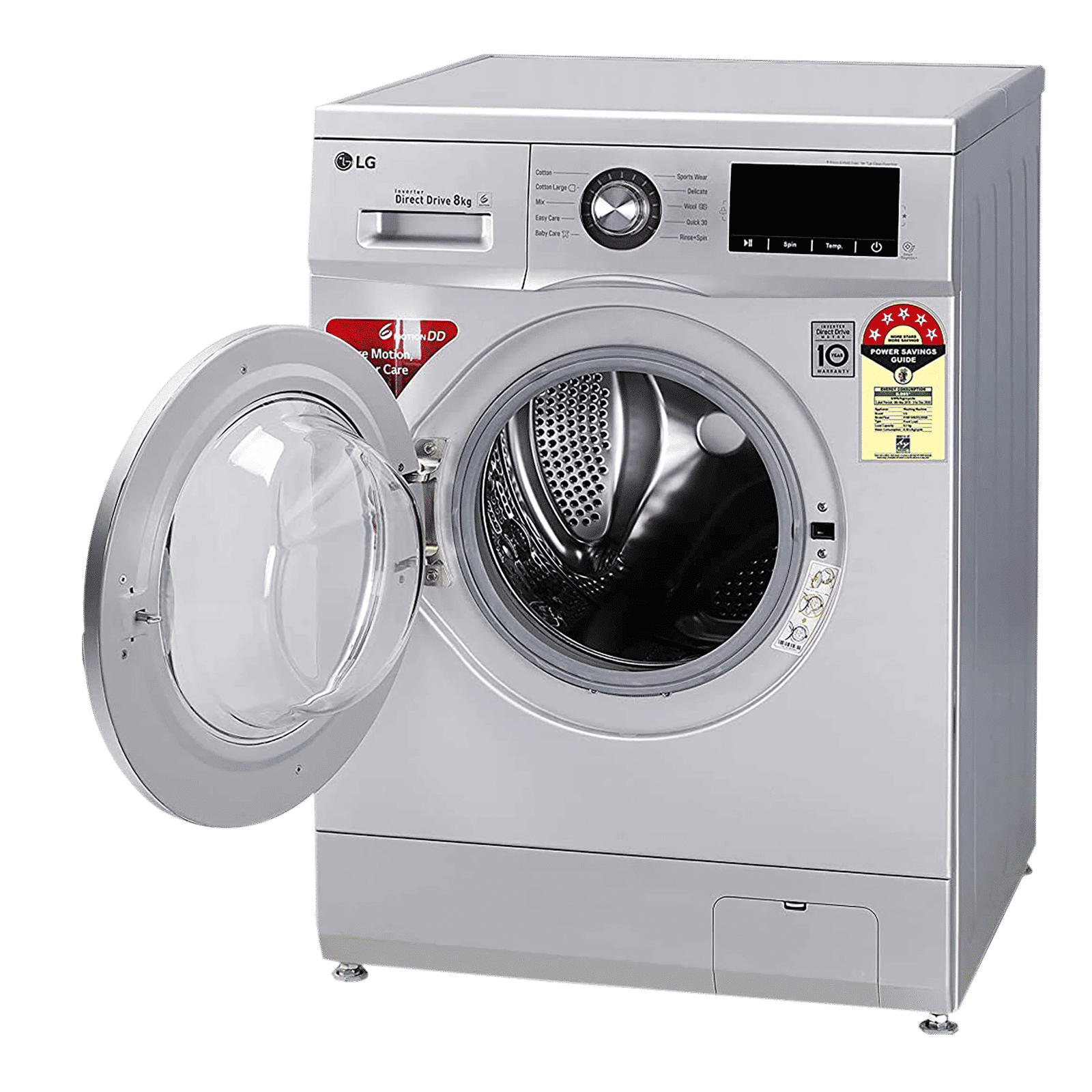 LG 8 kg 5 Star Inverter Fully Automatic Front Load Washing Machine (FHM1208ZDL.ALSQEIL, Inverter Control System, Luxury Silver) LG 8 kg 5 Star Inverter Fully Automatic Front Load Washing Machine (FHM1208ZDL.ALSQEIL, Inverter Control System, Luxury Silver)_6