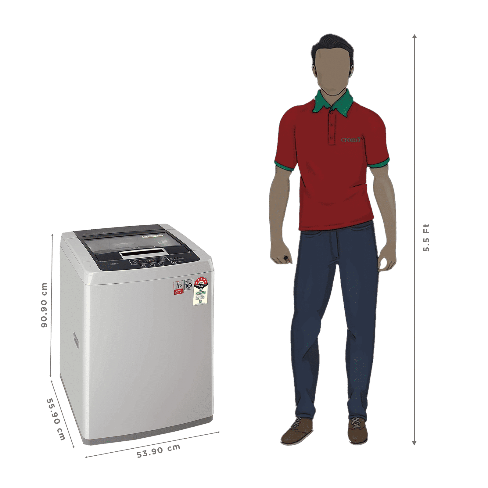 LG 7.5 kg 5 Star Inverter Fully Automatic Top Load Washing Machine (T75SKSF1Z.ASFQEIL, TurboDrum, Middle Free Silver) LG 7.5 kg 5 Star Inverter Fully Automatic Top Load Washing Machine (T75SKSF1Z.ASFQEIL, TurboDrum, Middle Free Silver)_3