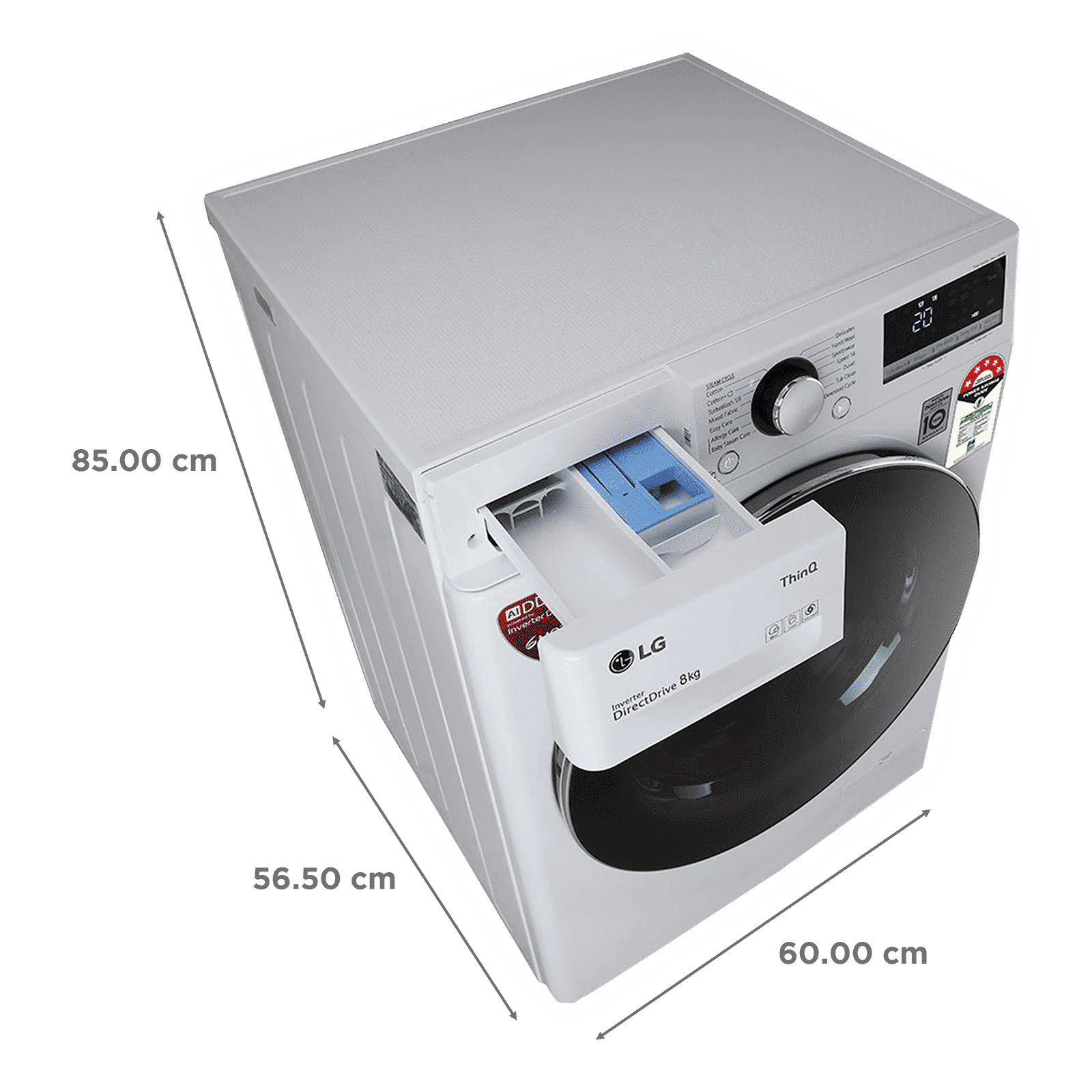 LG 8 kg 5 Star Inverter Fully Automatic Front Load Washing Machine (FHV1408ZWW.ABWQEIL, Wi-Fi Support, White) LG 8 kg 5 Star Inverter Fully Automatic Front Load Washing Machine (FHV1408ZWW.ABWQEIL, Wi-Fi Support, White)_3