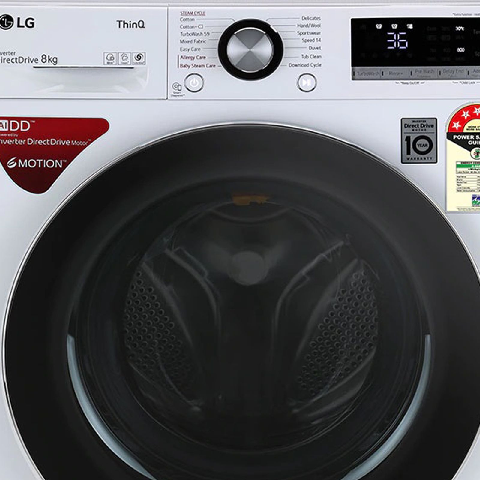 LG 8 kg 5 Star Inverter Fully Automatic Front Load Washing Machine (FHV1408ZWW.ABWQEIL, Wi-Fi Support, White) LG 8 kg 5 Star Inverter Fully Automatic Front Load Washing Machine (FHV1408ZWW.ABWQEIL, Wi-Fi Support, White)_4