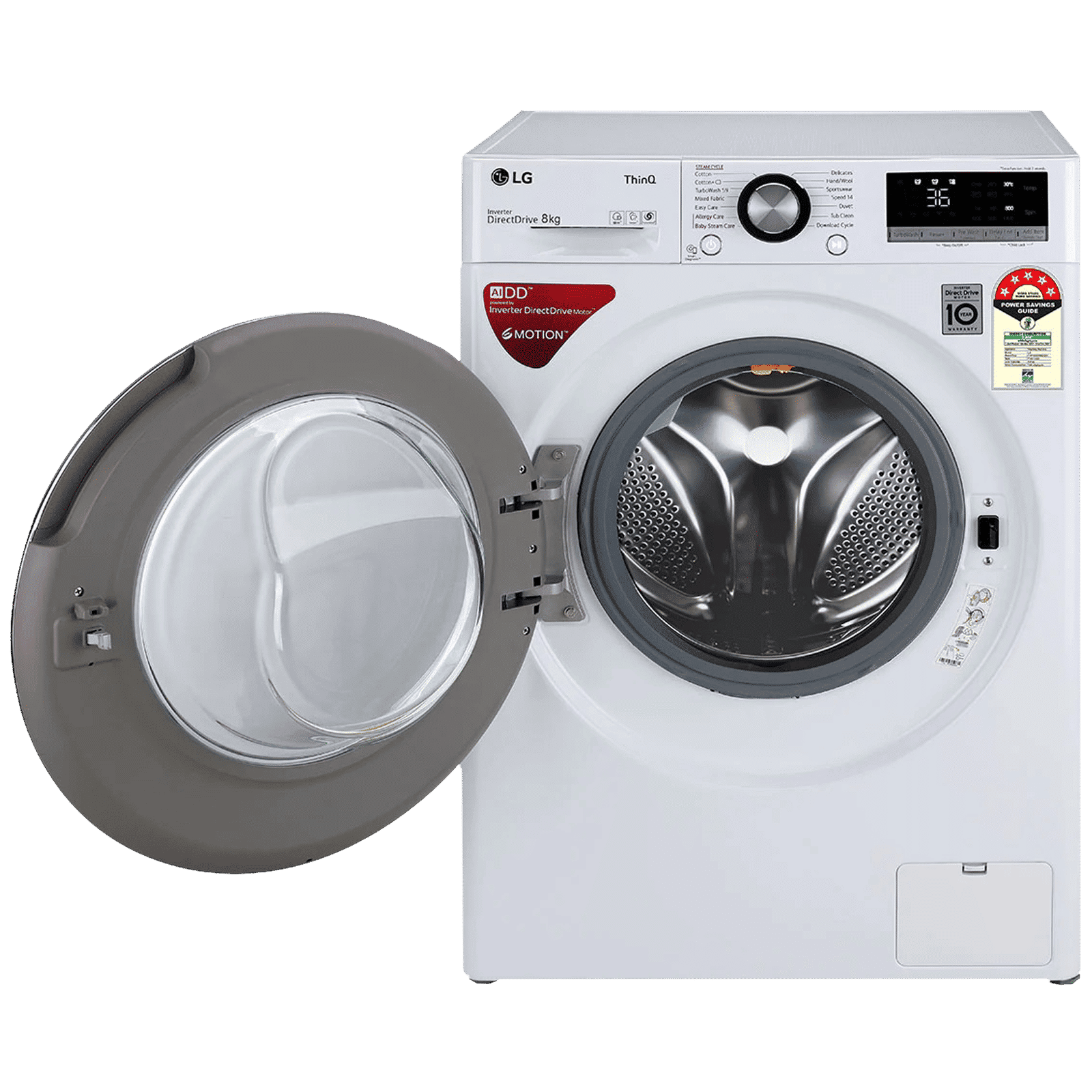 LG 8 kg 5 Star Inverter Fully Automatic Front Load Washing Machine (FHV1408ZWW.ABWQEIL, Wi-Fi Support, White) LG 8 kg 5 Star Inverter Fully Automatic Front Load Washing Machine (FHV1408ZWW.ABWQEIL, Wi-Fi Support, White)_7