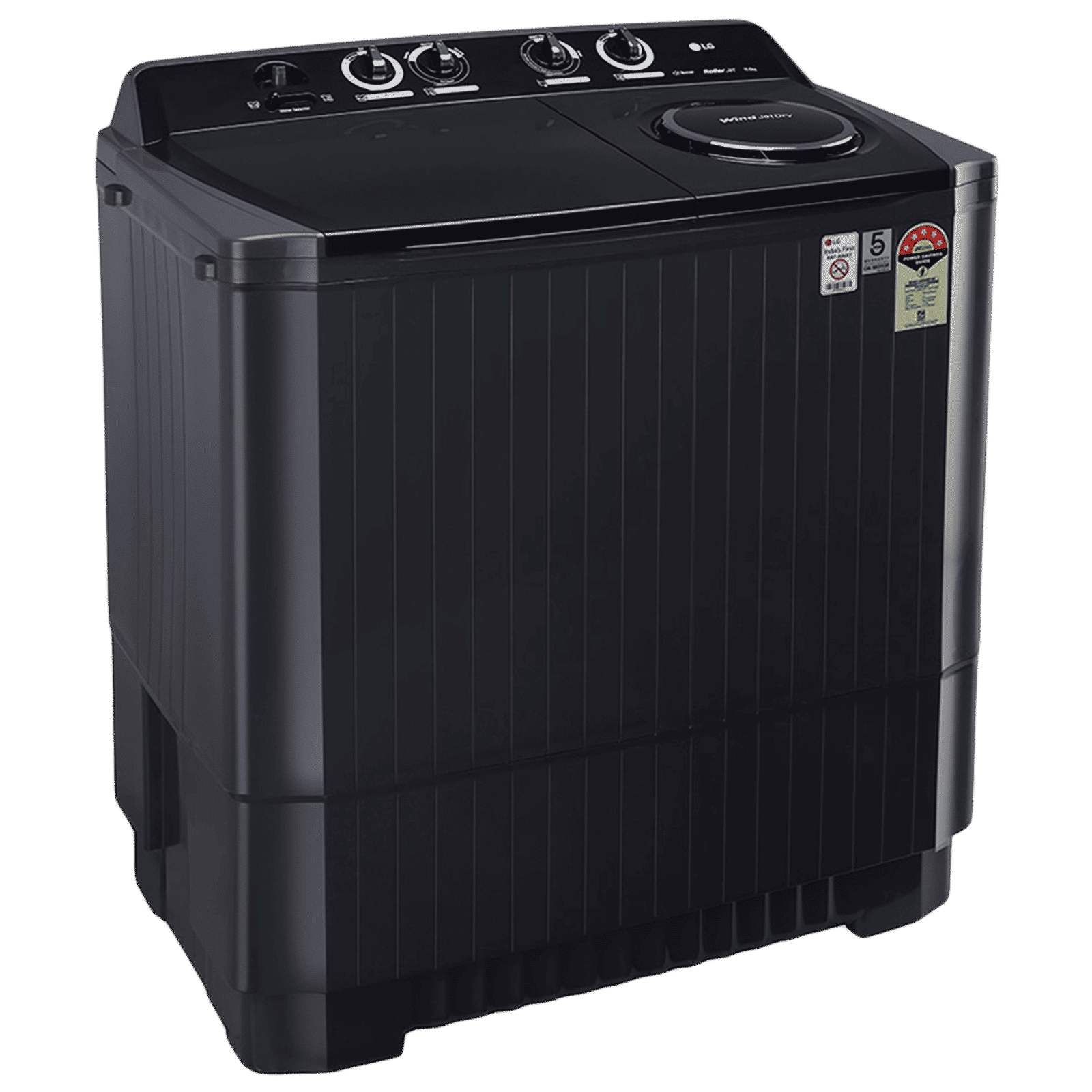 LG 11 kg 5 Star Semi Automatic Washing Machine with Lint Filter (P1155SKAZ.ABMQEIL, New Middle Black)_3