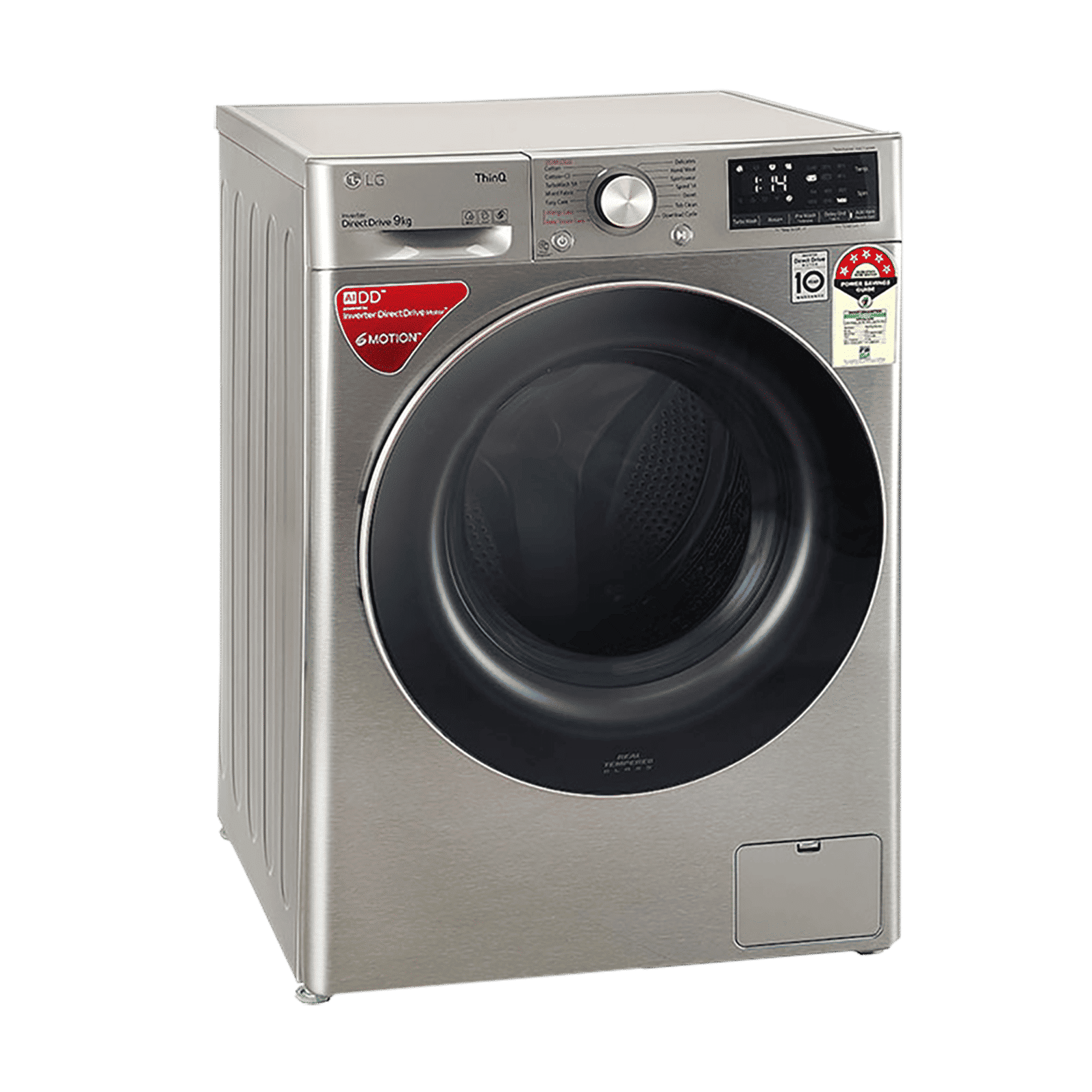 LG 9 kg 5 Star Inverter Fully Automatic Front Load Washing Machine (FHV1409ZWP.APSQEIL, Wi-Fi Support, Platinum Silver)_4