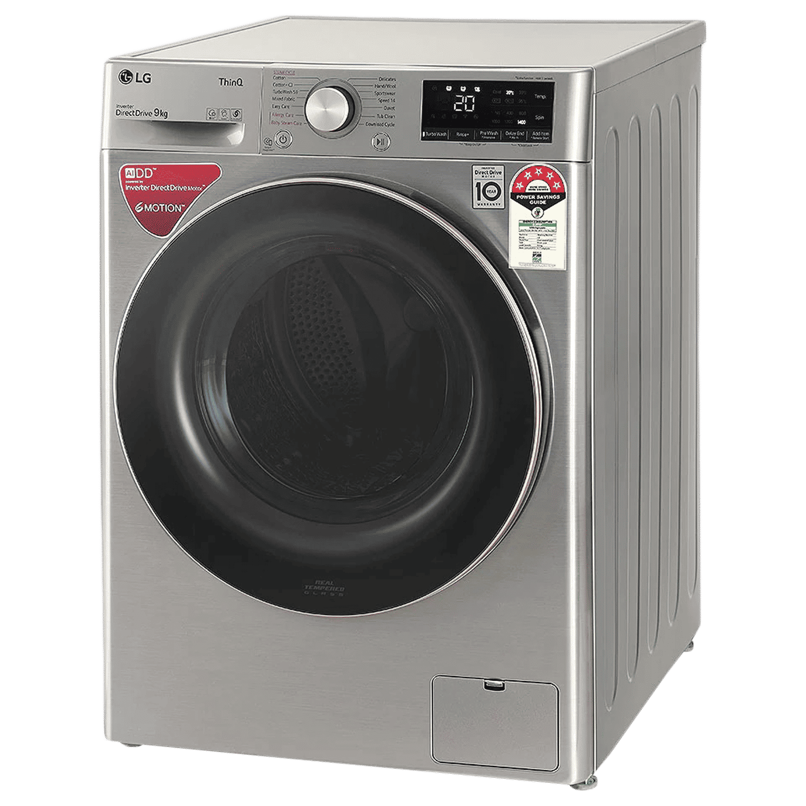 LG 9 kg 5 Star Inverter Fully Automatic Front Load Washing Machine (FHV1409ZWP.APSQEIL, Wi-Fi Support, Platinum Silver)_5