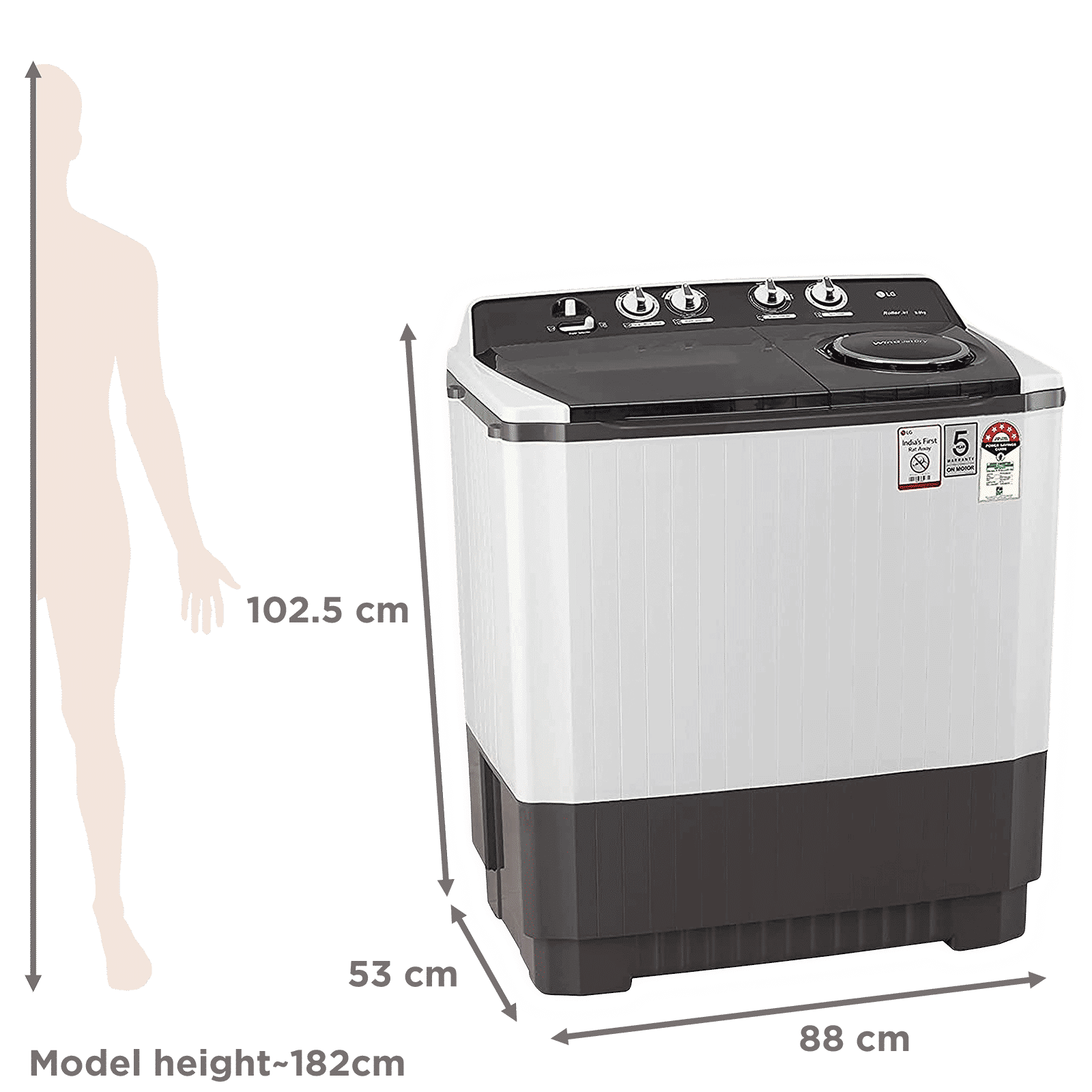 LG 9 kg 5 Star Semi Automatic Washing Machine with Lint Filter (P9041SGAZ.ADGQEIL, Grey)_8