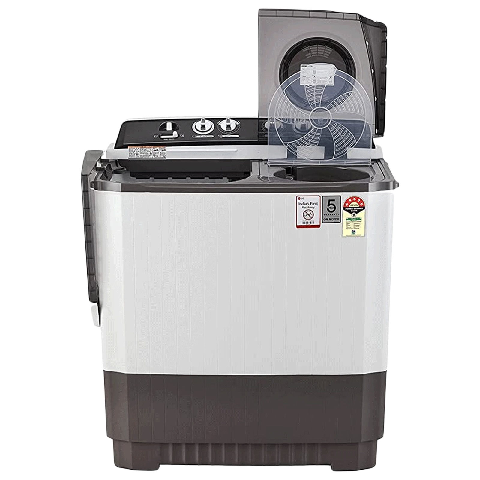 LG 9 kg 5 Star Semi Automatic Washing Machine with Lint Filter (P9041SGAZ.ADGQEIL, Grey)_9